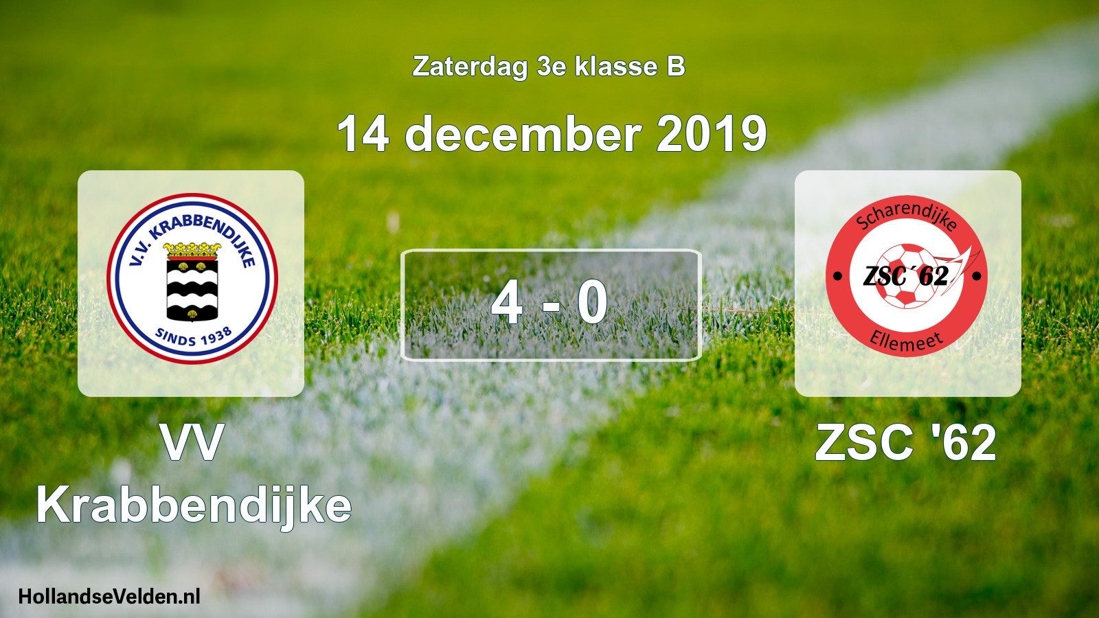 Total number of matches played: VV Krabbendijke - ZSC '62 4 - 0 (14 December 2019)