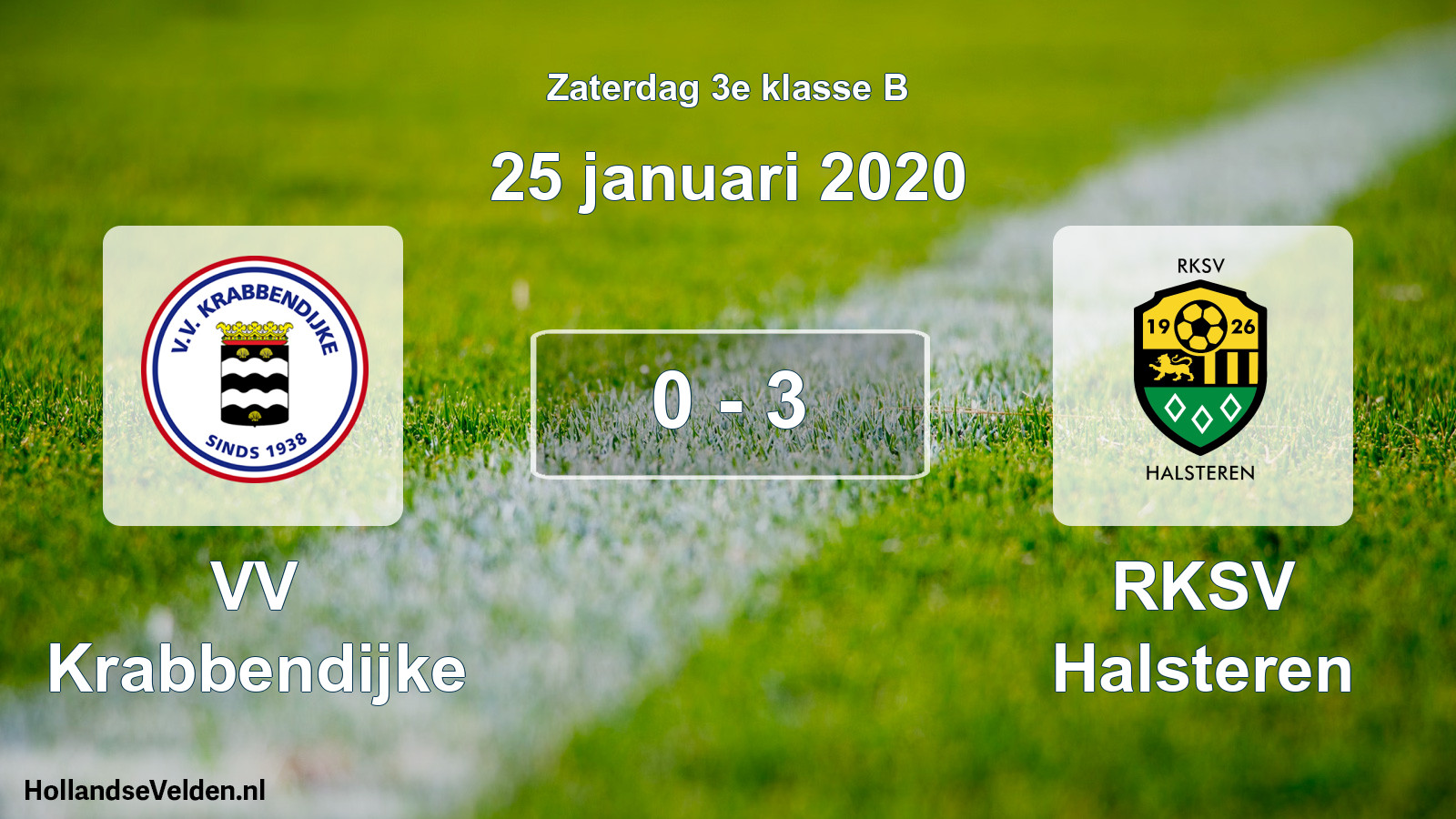 Total number of matches played: VV Krabbendijke - RKSV Halsteren 0 - 3 (25 January 2020)