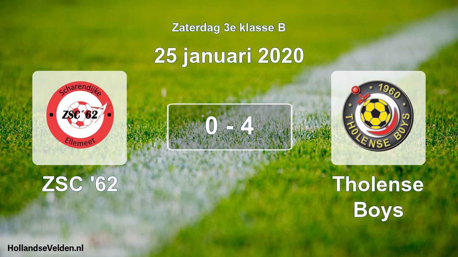 Total number of matches played: ZSC '62 - Tholense Boys 0 - 4 (25 January 2020)