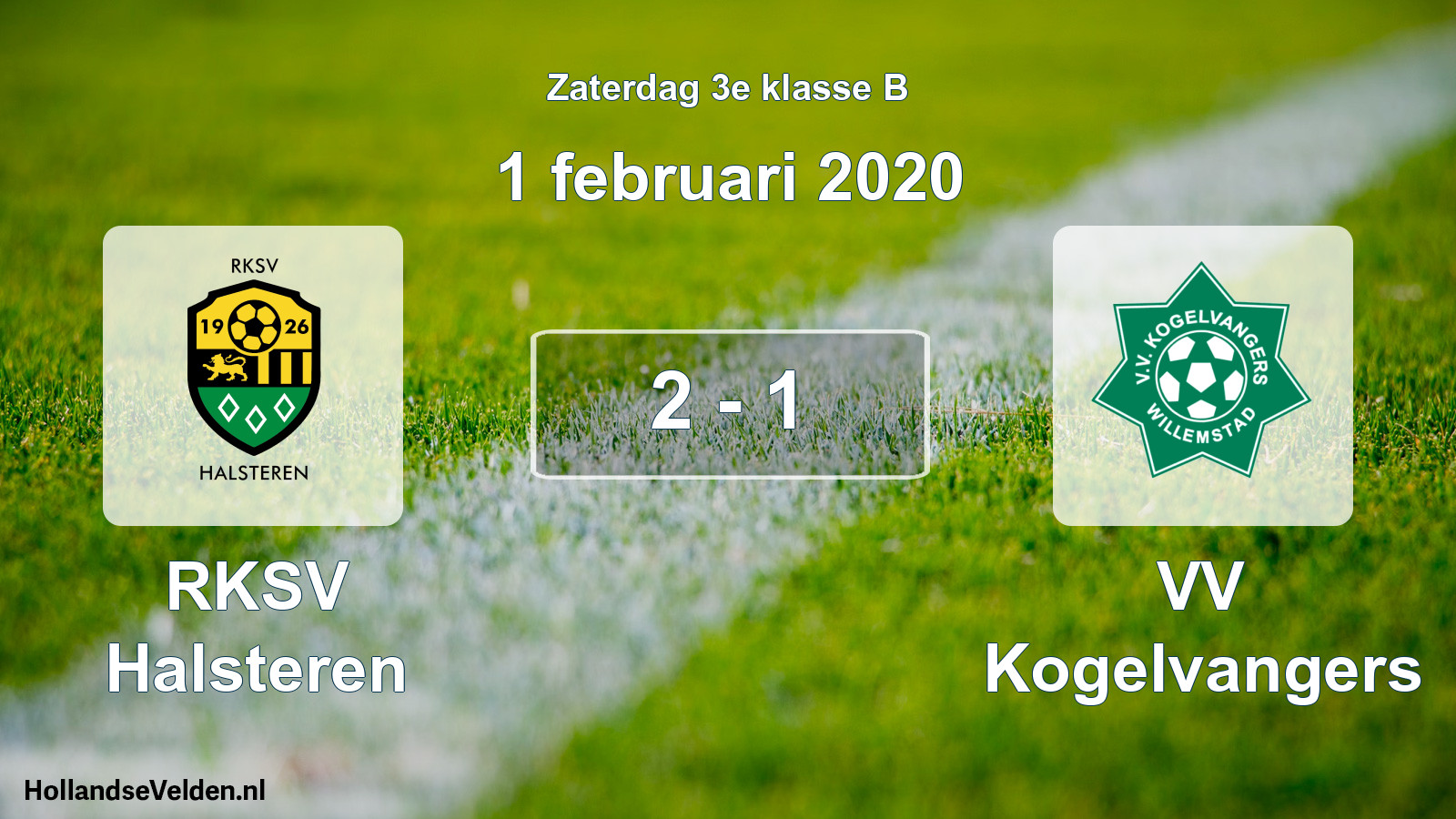 Total number of matches played: RKSV Halsteren - VV Kogelvangers 2 - 1 (1 February 2020)