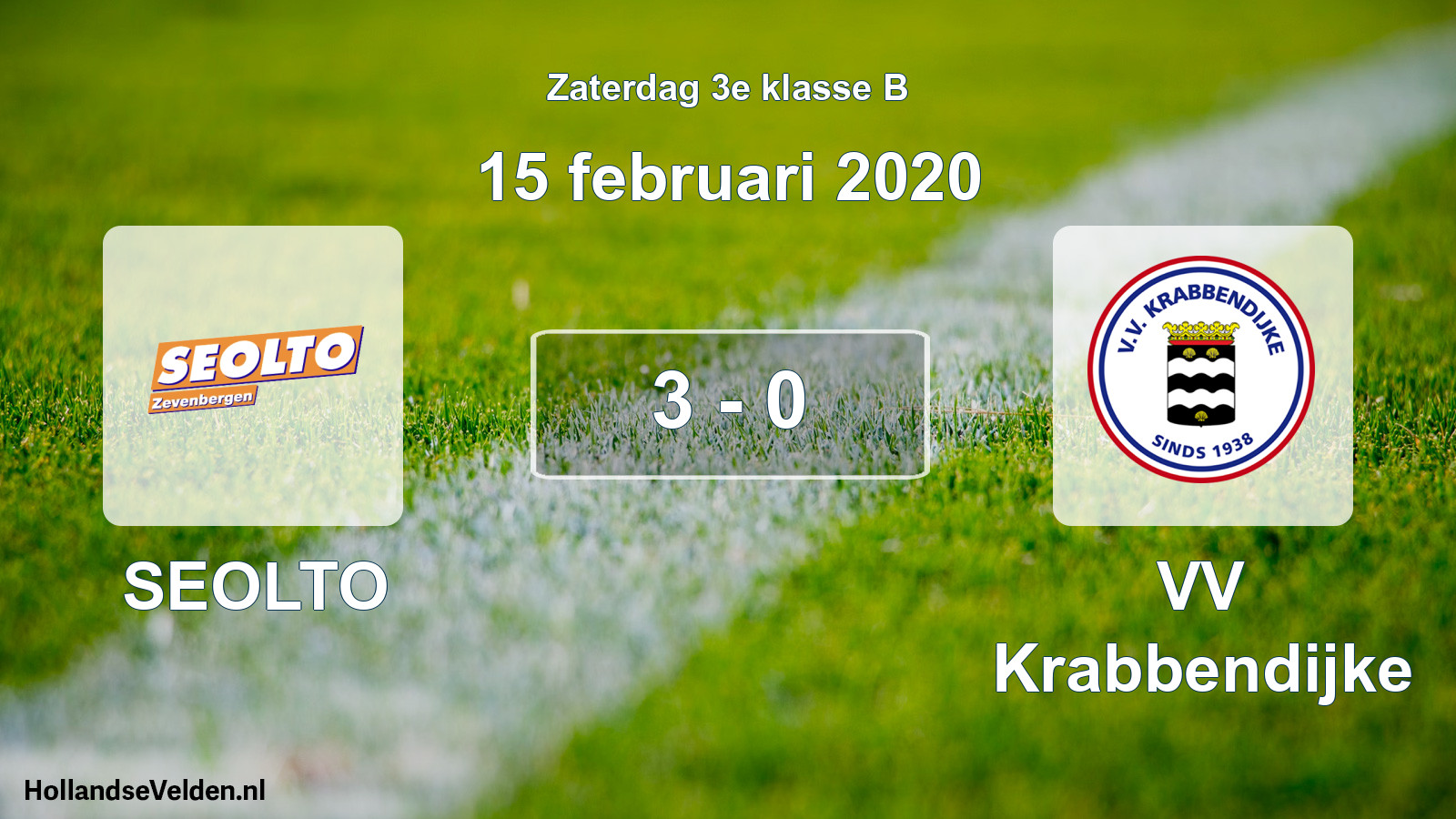 Total number of matches played: SEOLTO - VV Krabbendijke 3 - 0 (15 February 2020)