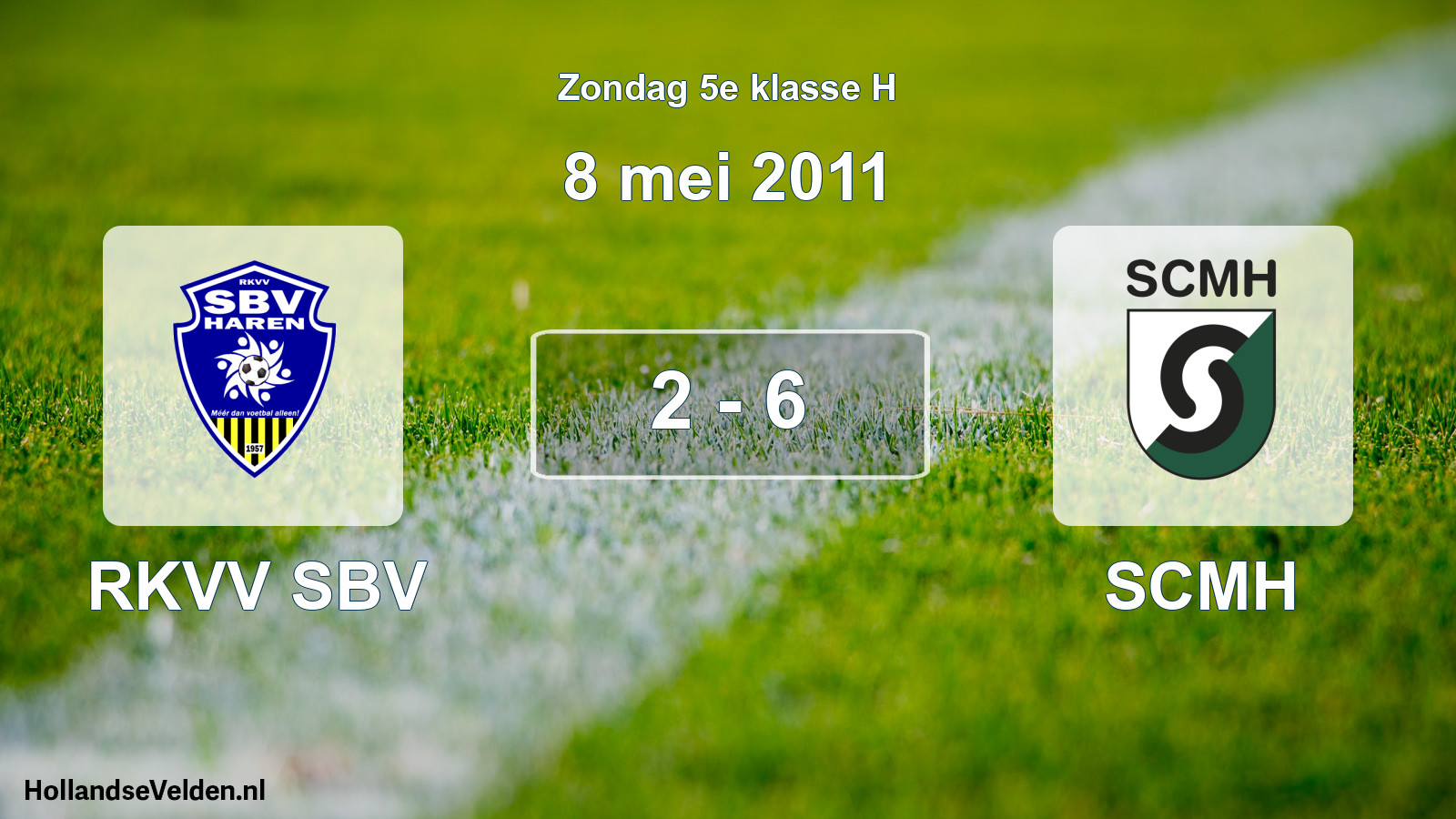 Total number of matches played: RKVV SBV - SCMH 2 - 6 (8 May 2011)