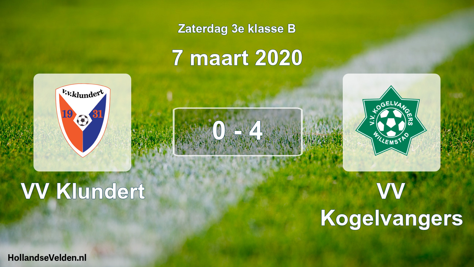 Total number of matches played: VV Klundert - VV Kogelvangers 0 - 4 (7 March 2020)