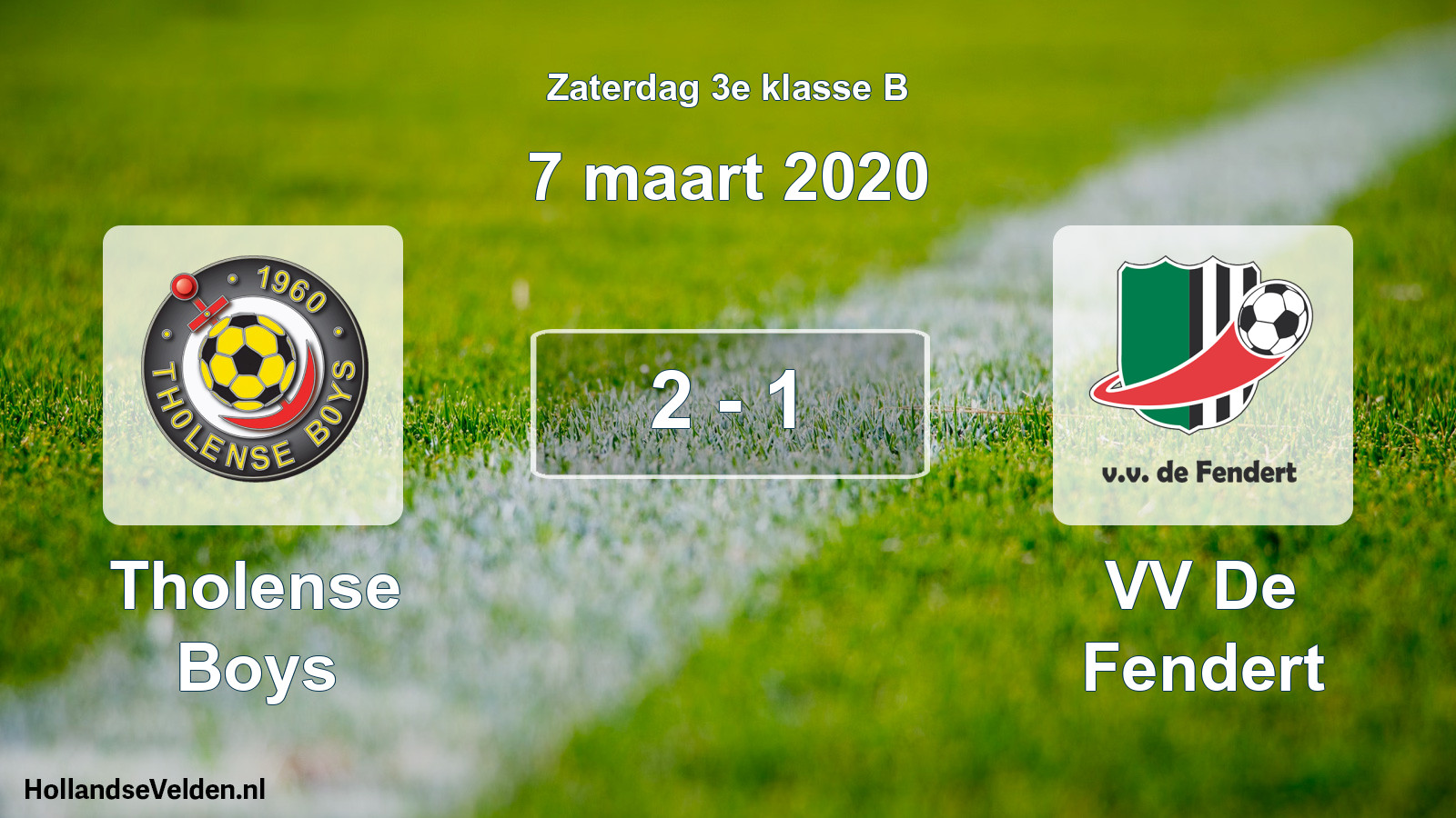 Total number of matches played: Tholense Boys - VV De Fendert 2 - 1 (7 March 2020)