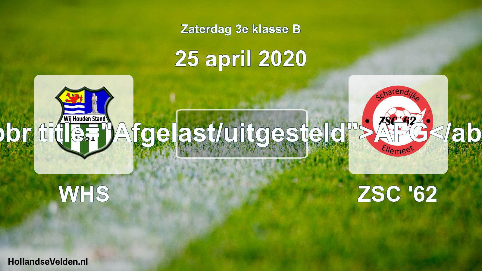 Scheduled Match: WHS - ZSC '62 (25 April 2020)