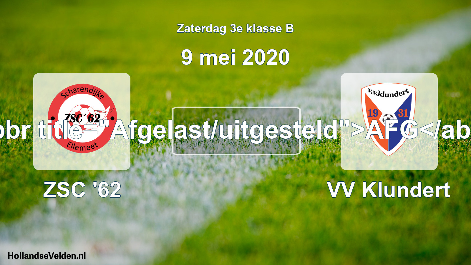 Scheduled Match: ZSC '62 - VV Klundert (9 May 2020)