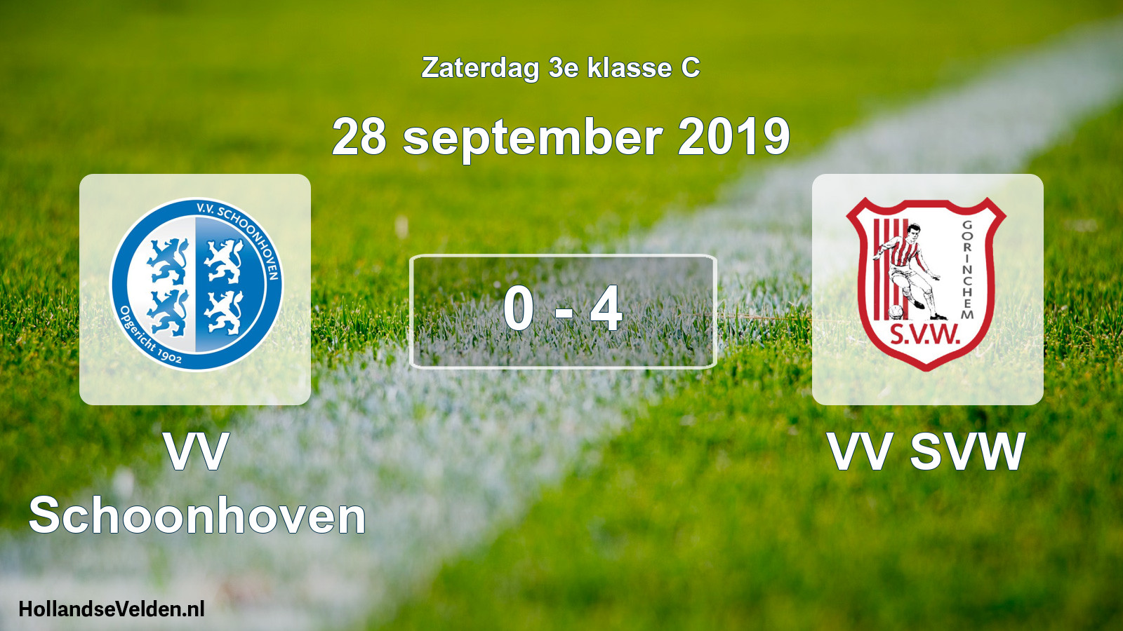 Total number of matches played: VV Schoonhoven - VV SVW 0 - 4 (28 September 2019)