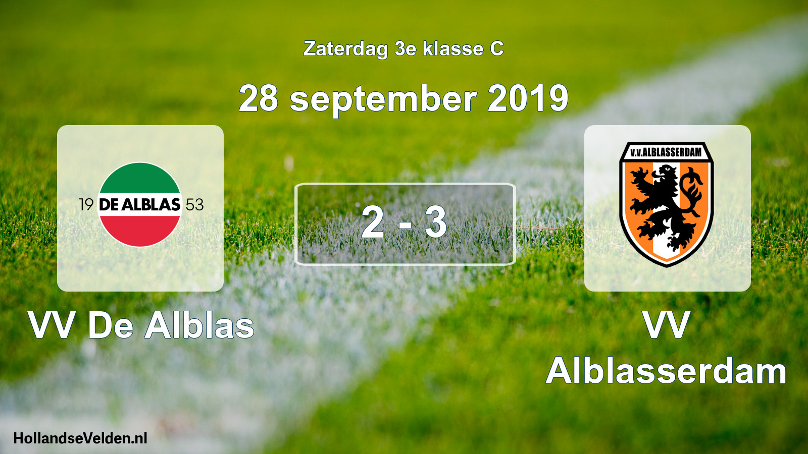Total number of matches played: VV De Alblas - VV Alblasserdam 2 - 3 (28 September 2019)