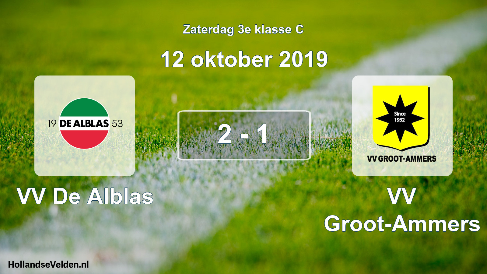 Total number of matches played: VV De Alblas - VV Groot-Ammers 2 - 1 (12 October 2019)