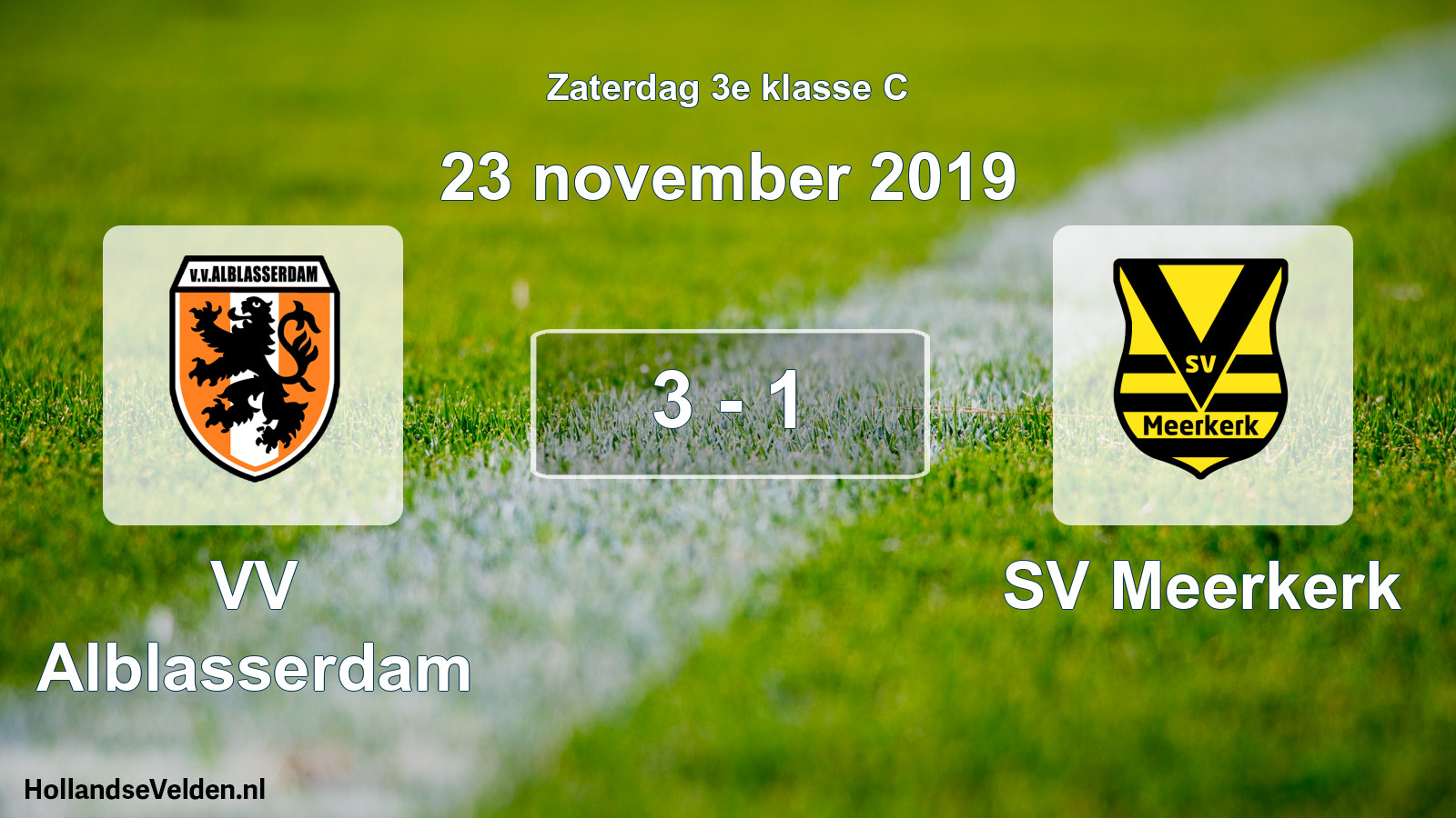Total number of matches played: VV Alblasserdam - SV Meerkerk 3 - 1 (23 November 2019)