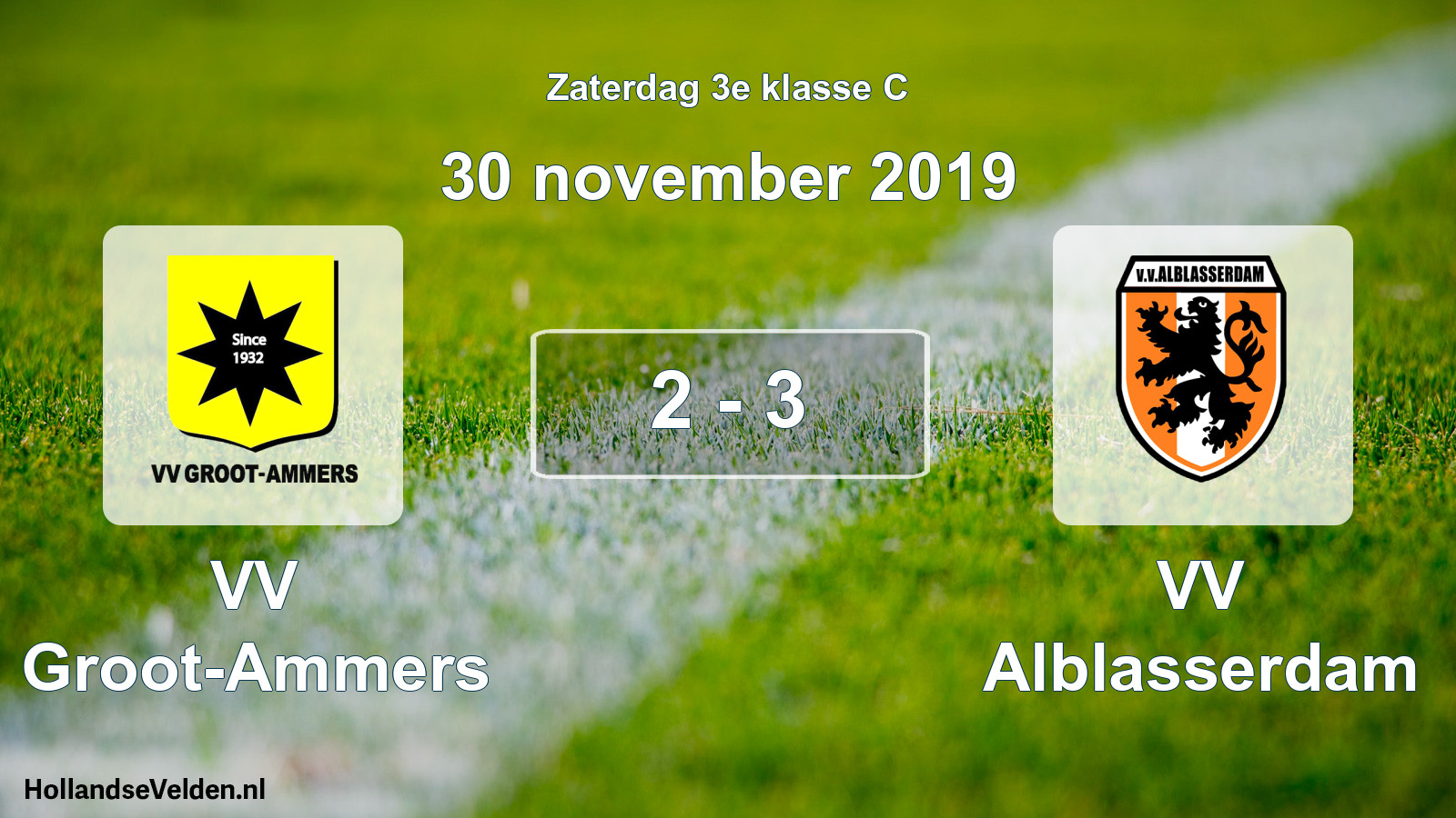 Total number of matches played: VV Groot-Ammers - VV Alblasserdam 2 - 3 (30 November 2019)