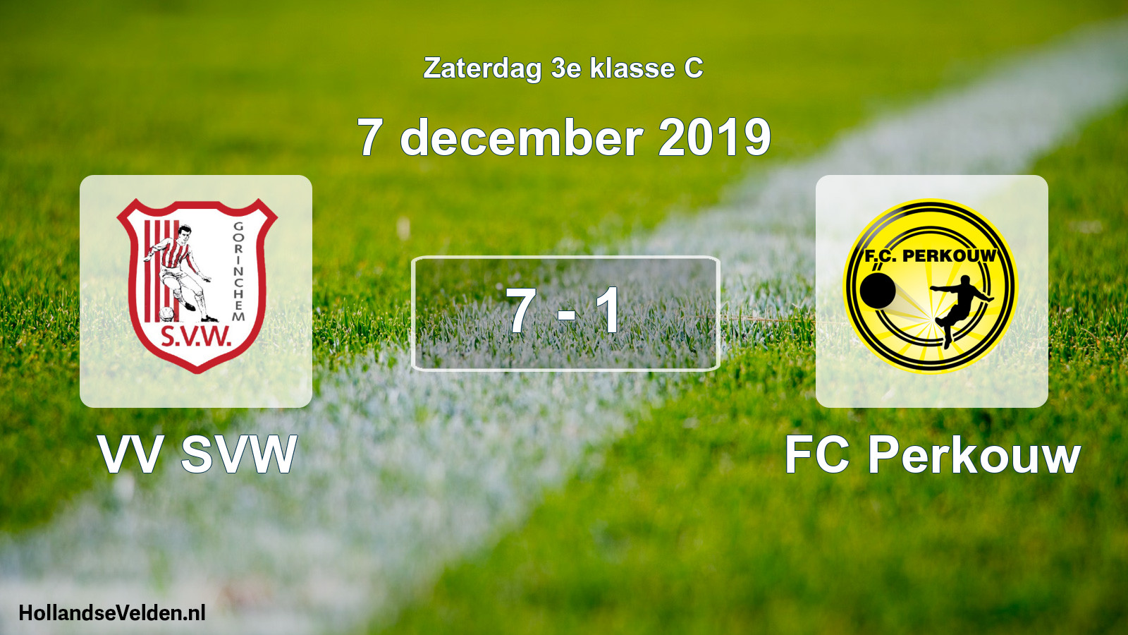 Total number of matches played: VV SVW - FC Perkouw 7 - 1 (7 December 2019)
