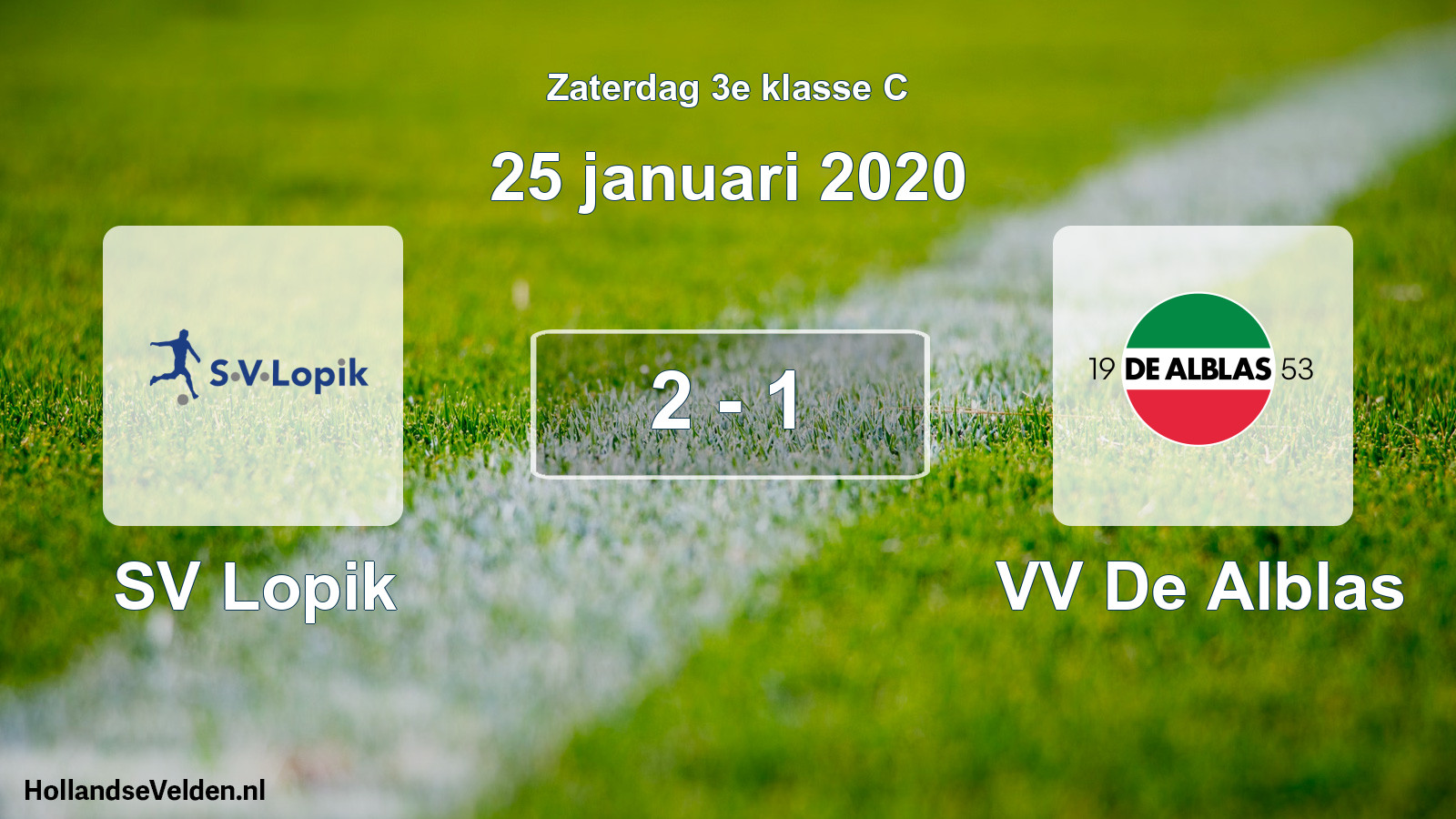 Total number of matches played: SV Lopik - VV De Alblas 2 - 1 (25 January 2020)