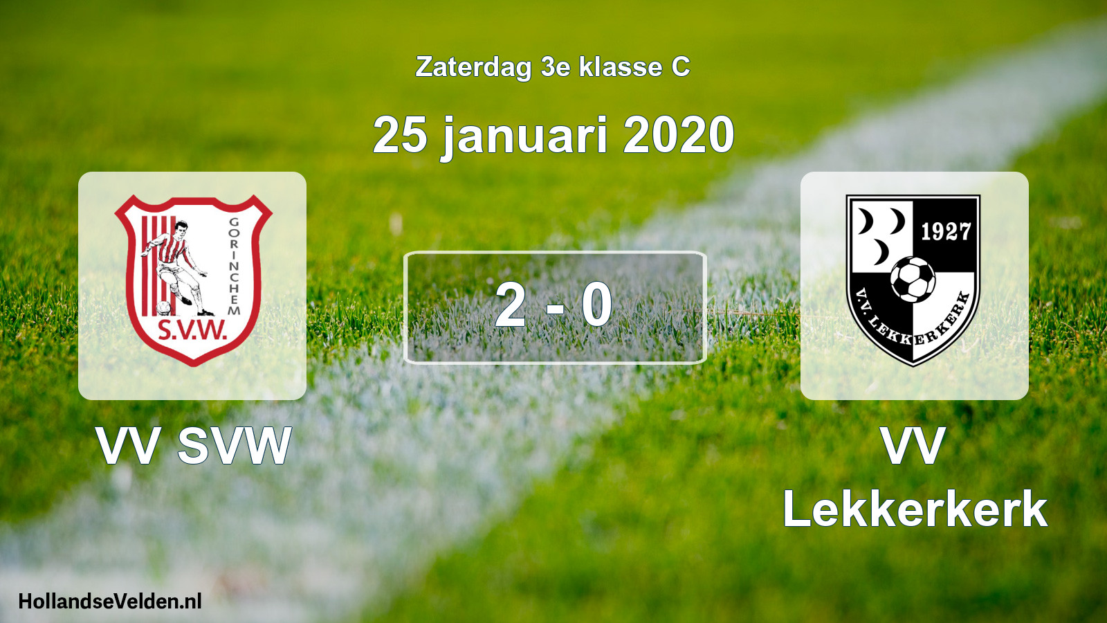 Total number of matches played: VV SVW - VV Lekkerkerk 2 - 0 (25 January 2020)