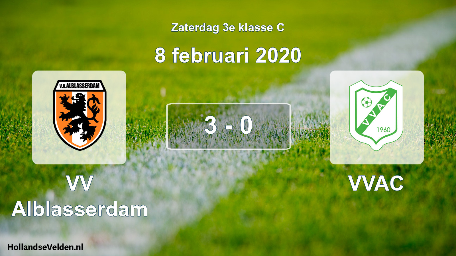 Total number of matches played: VV Alblasserdam - VVAC 3 - 0 (8 February 2020)
