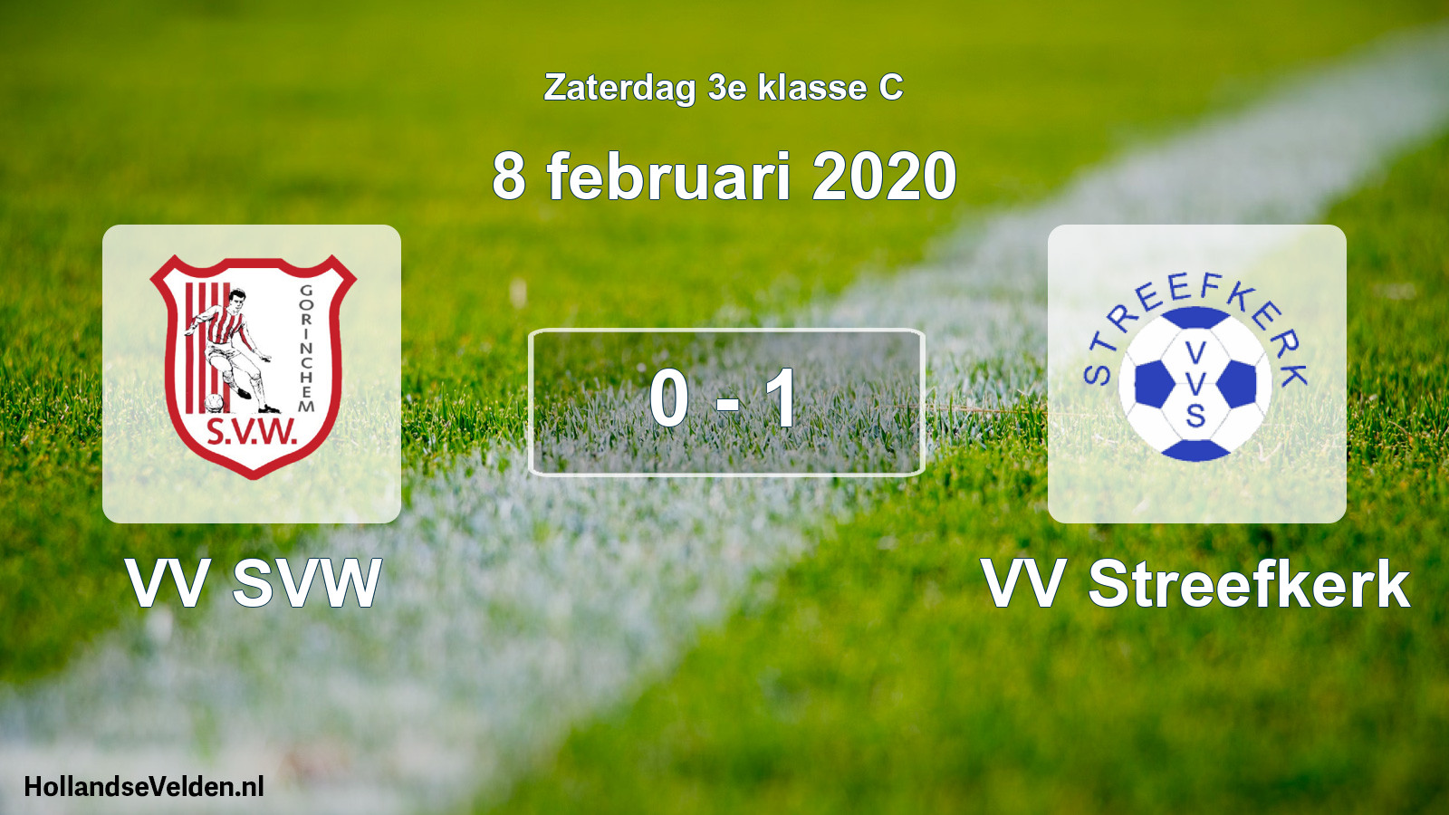 Total number of matches played: VV SVW - VV Streefkerk 0 - 1 (8 February 2020)