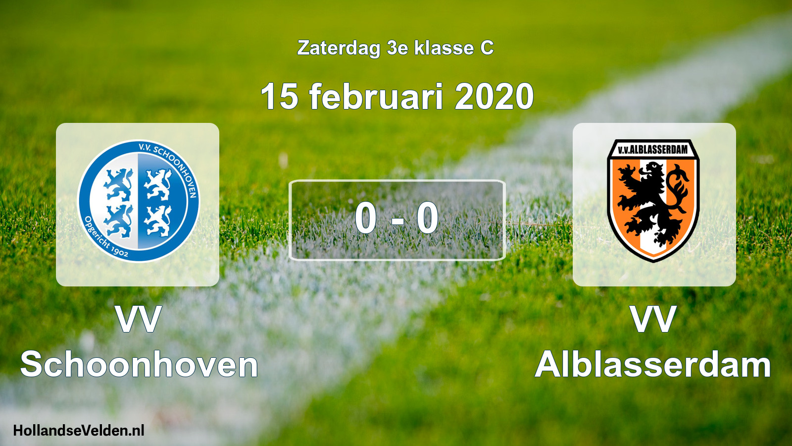 Total number of matches played: VV Schoonhoven - VV Alblasserdam 0 - 0 (15 February 2020)