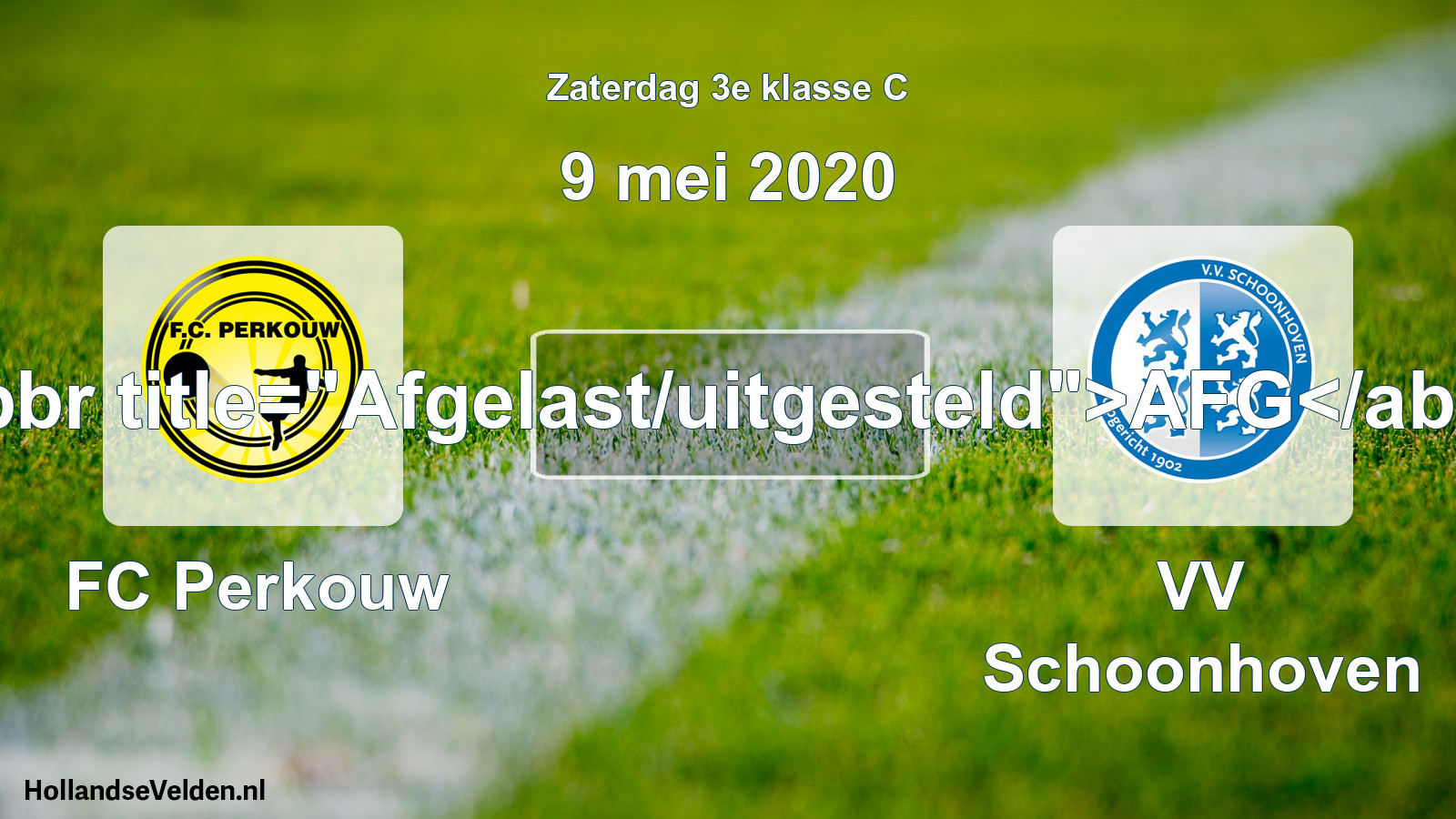 Scheduled Match: FC Perkouw - VV Schoonhoven (9 May 2020)