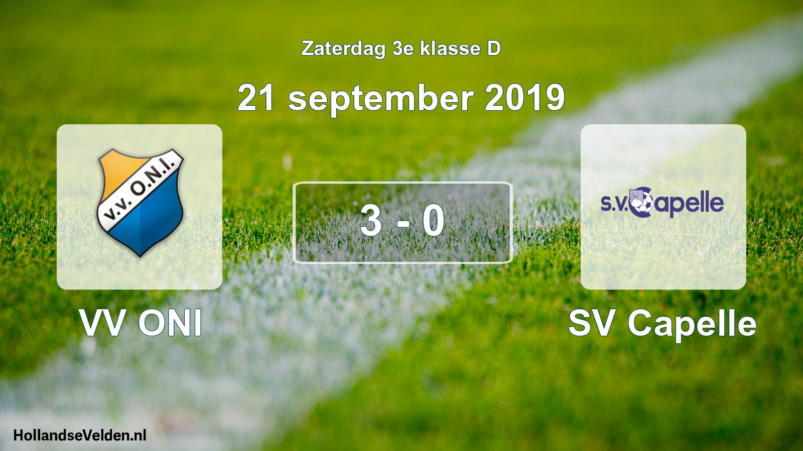 Total number of matches played: VV ONI - SV Capelle 3 - 0 (21 September 2019)