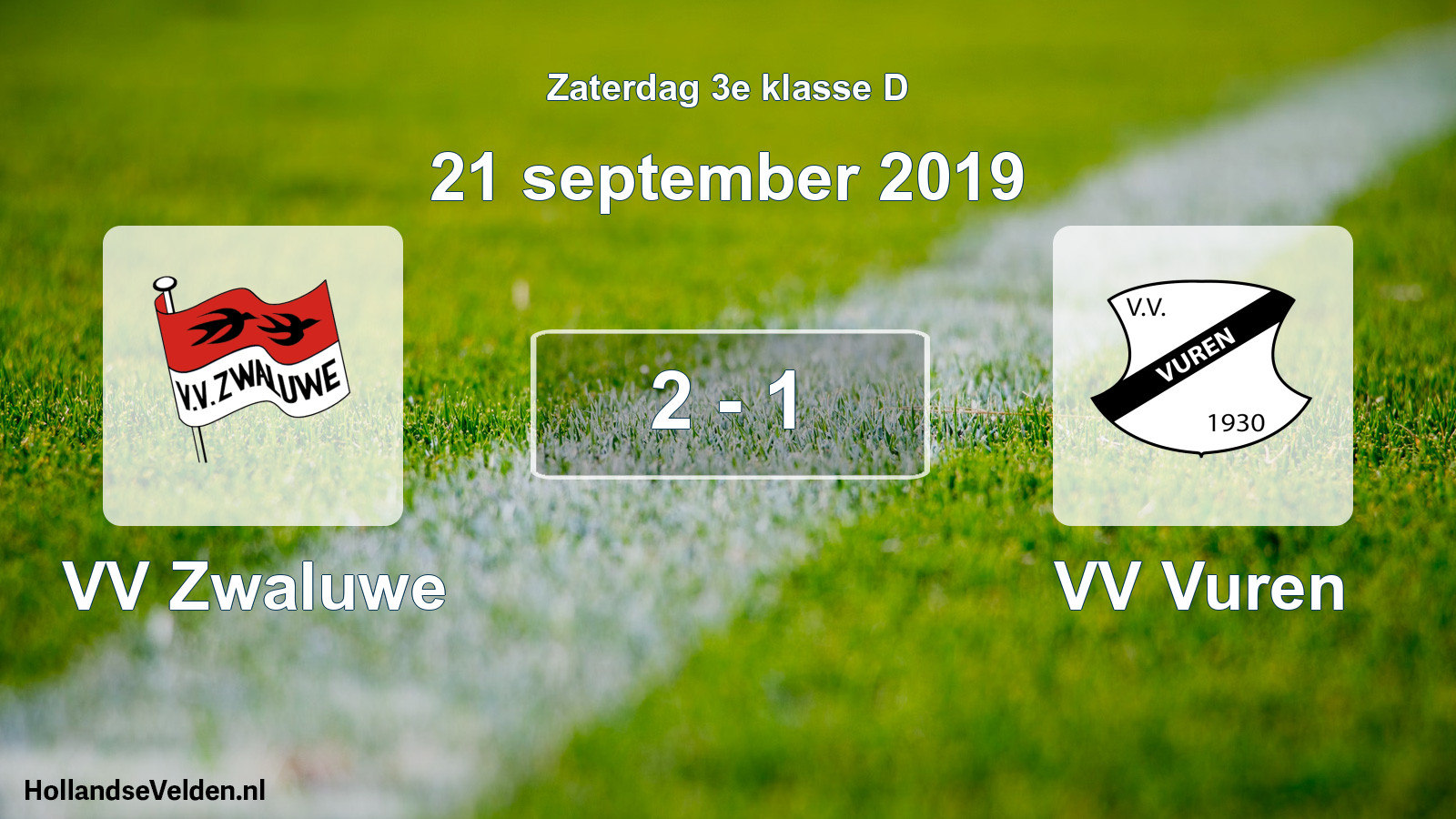 Total number of matches played: VV Zwaluwe - VV Vuren 2 - 1 (21 September 2019)