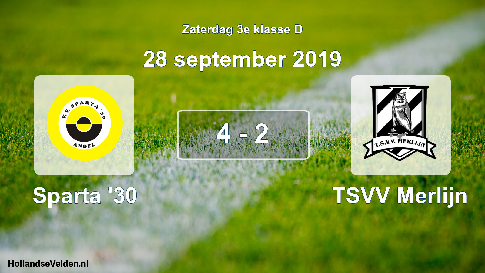 Total number of matches played: Sparta '30 - TSVV Merlijn 4 - 2 (28 September 2019)