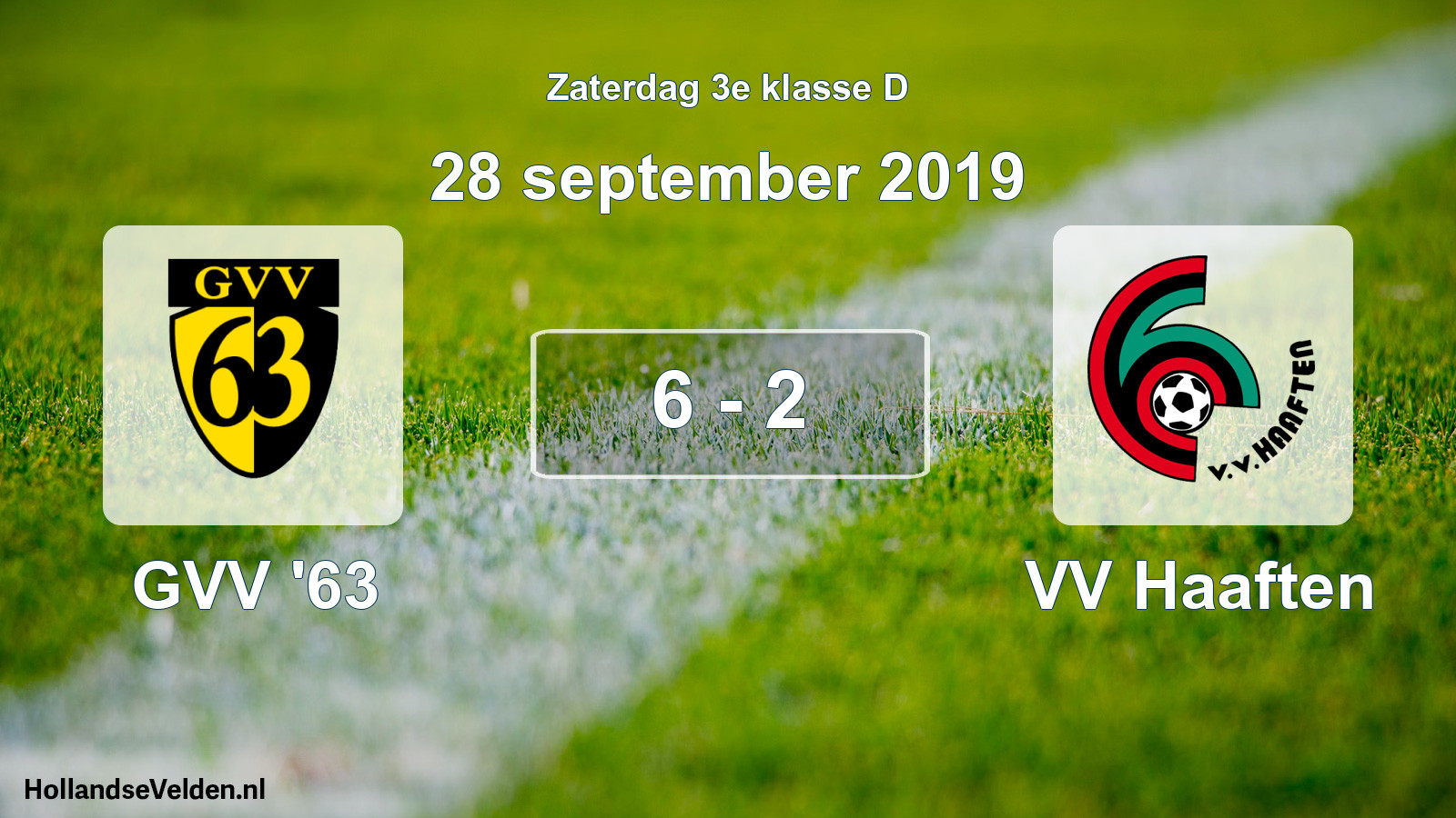 Total number of matches played: GVV '63 - VV Haaften 6 - 2 (28 September 2019)