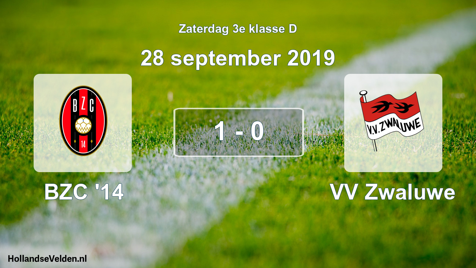 Total number of matches played: BZC '14 - VV Zwaluwe 1 - 0 (28 September 2019)