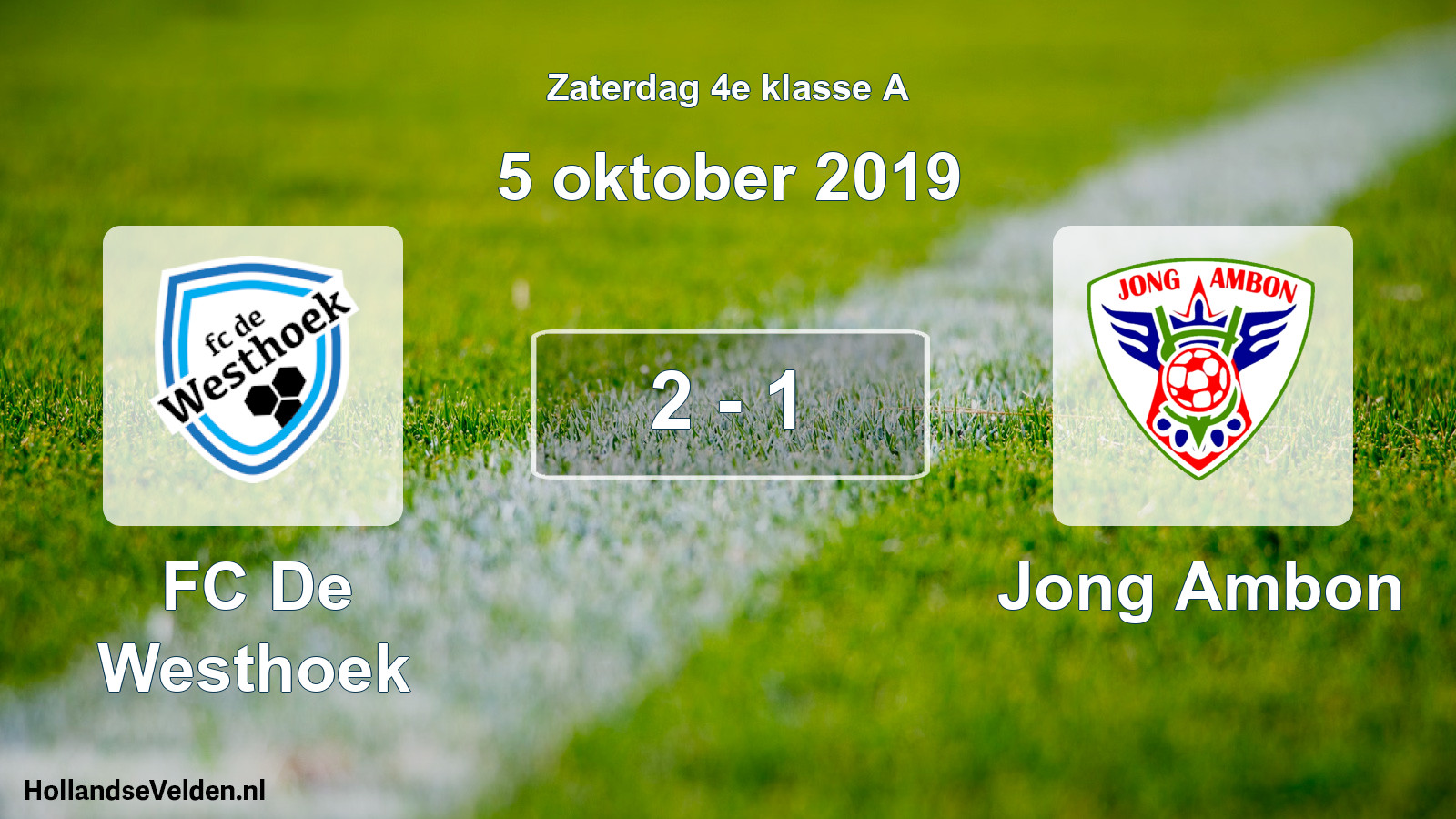 Total number of matches played: FC De Westhoek - Jong Ambon 2 - 1 (5 October 2019)