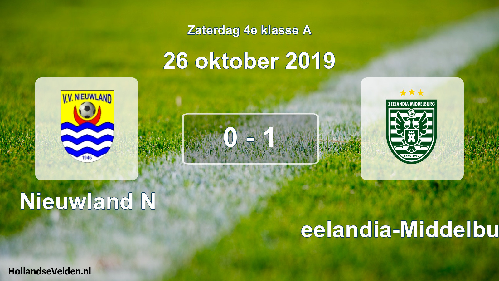 Total number of matches played: Nieuwland N - Zeelandia-Middelburg 0 - 1 (26 October 2019)