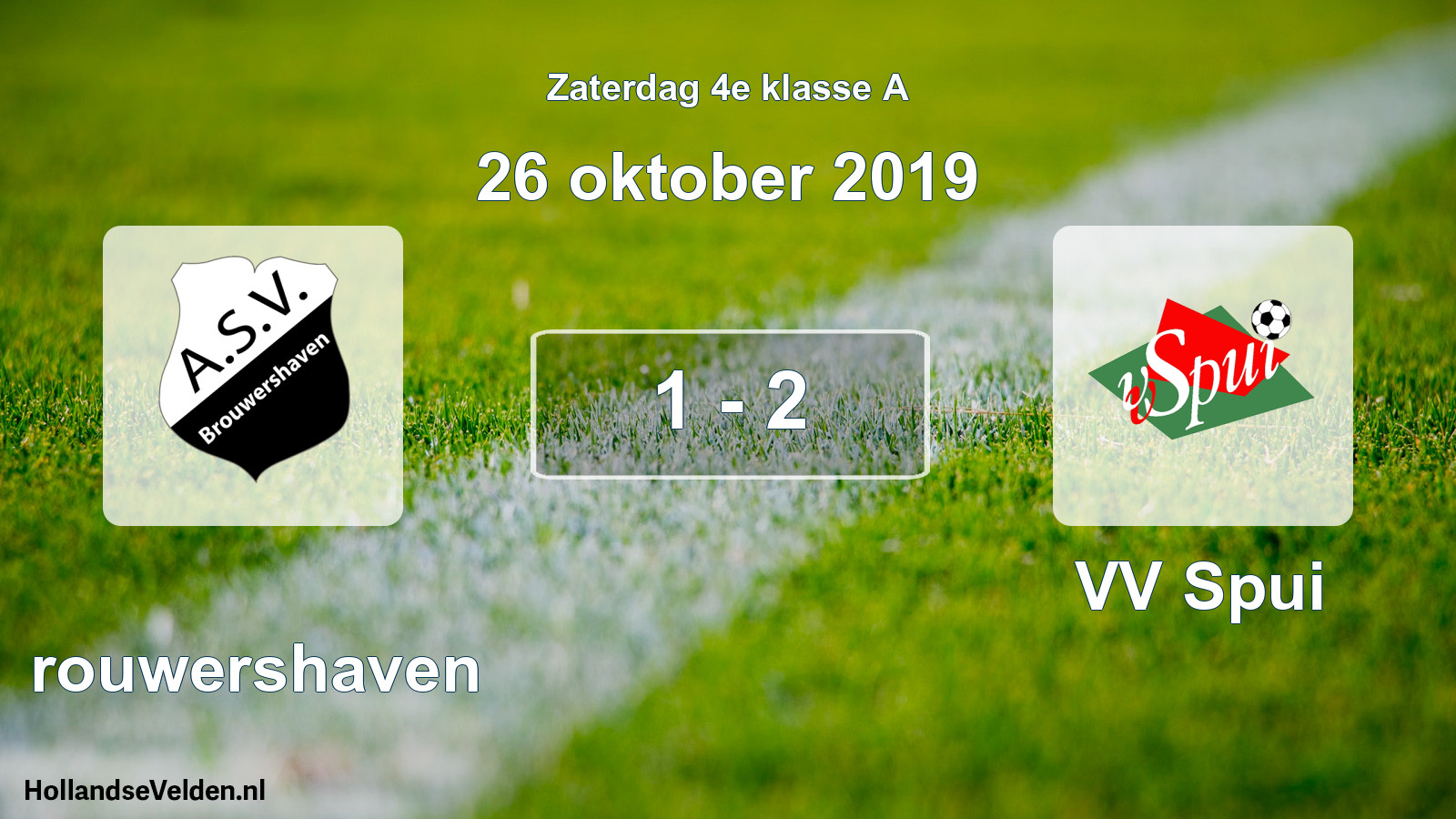 Total number of matches played: Brouwershaven - VV Spui 1 - 2 (26 October 2019)