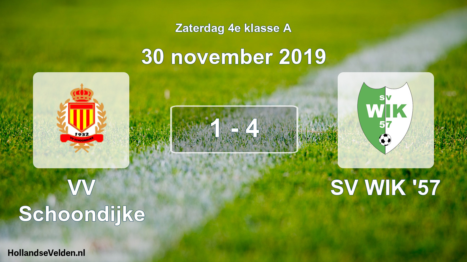 Total number of matches played: VV Schoondijke - SV WIK '57 1 - 4 (30 November 2019)