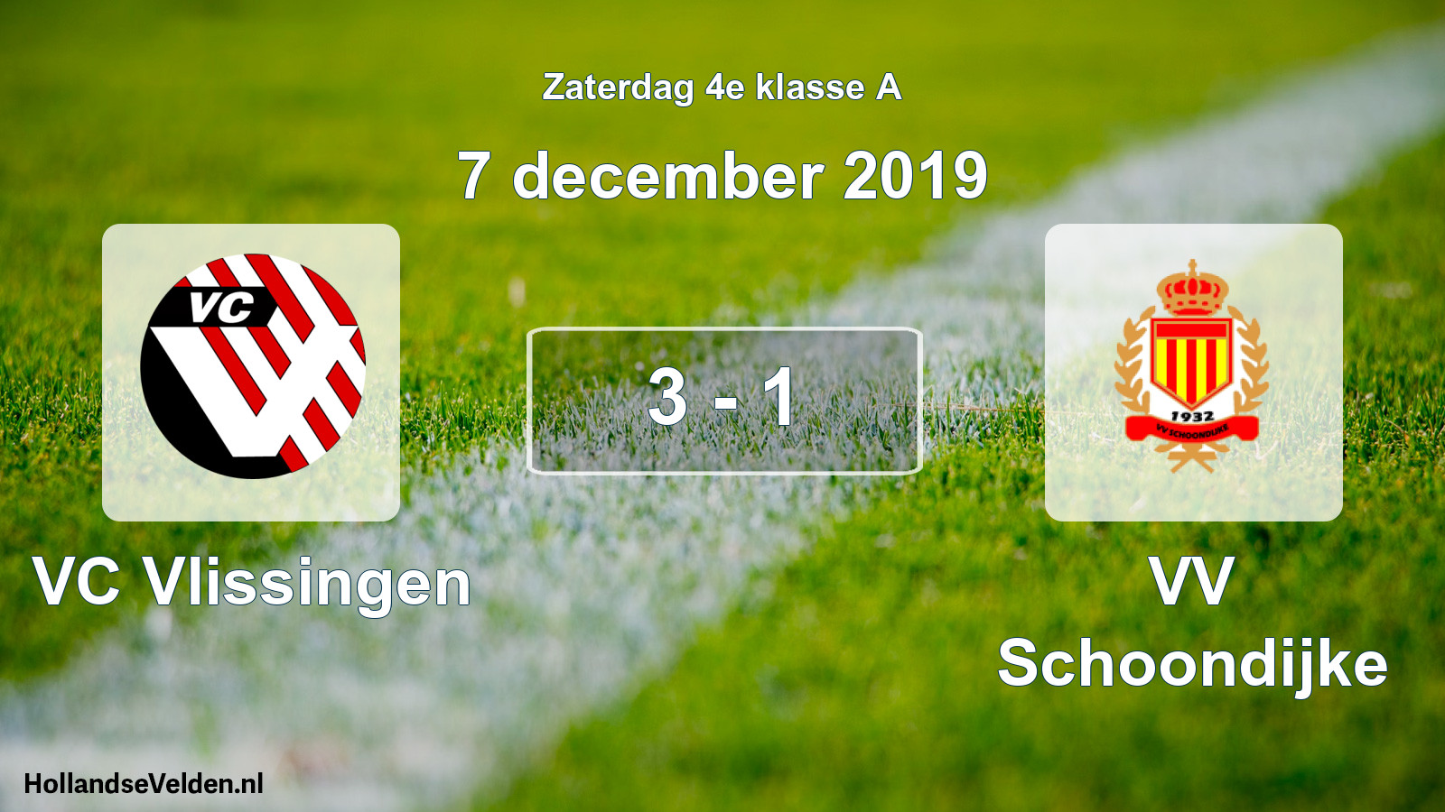 Total number of matches played: VC Vlissingen - VV Schoondijke 3 - 1 (7 December 2019)