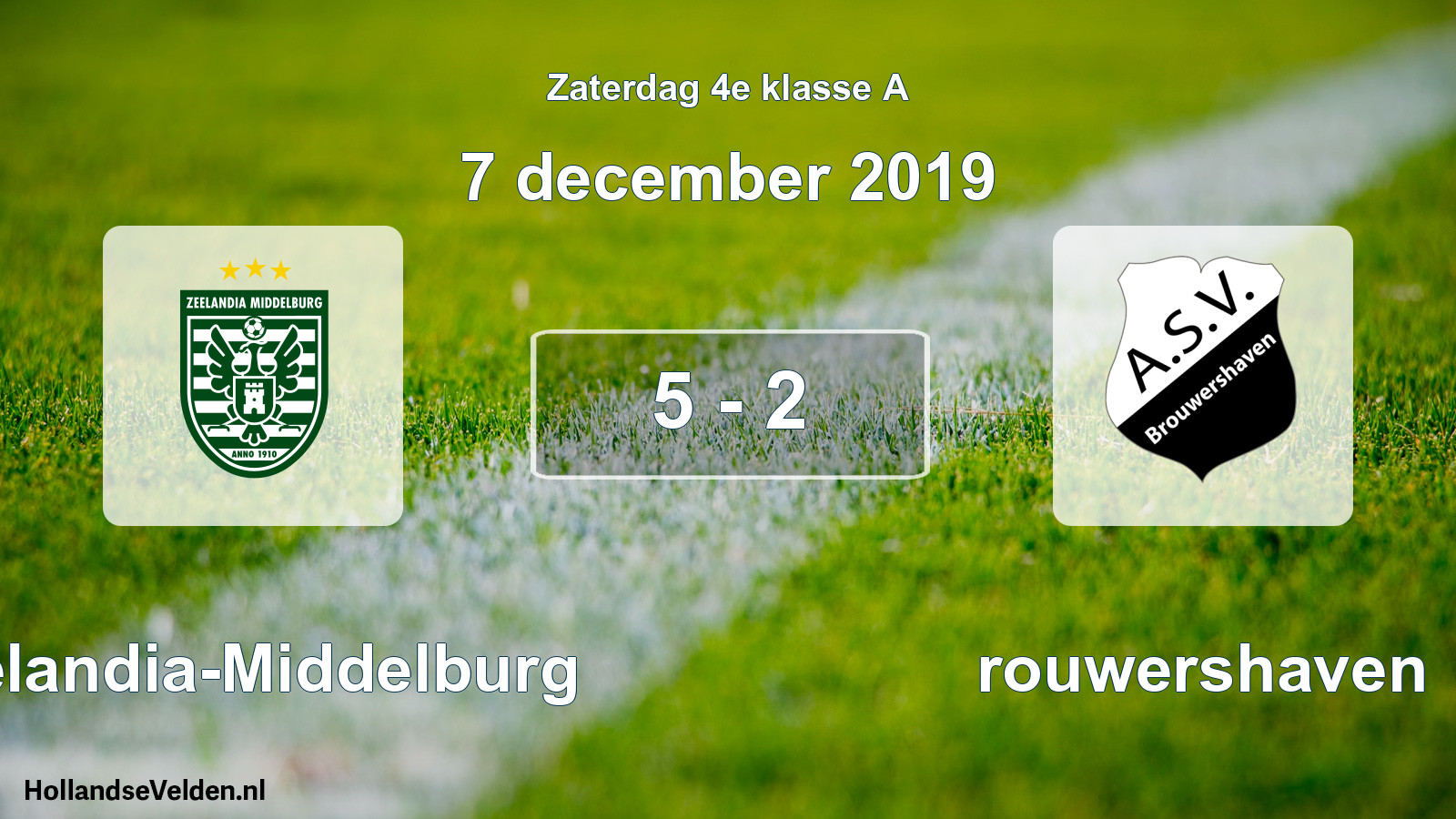 Total number of matches played: Zeelandia-Middelburg - Brouwershaven 5 - 2 (7 December 2019)