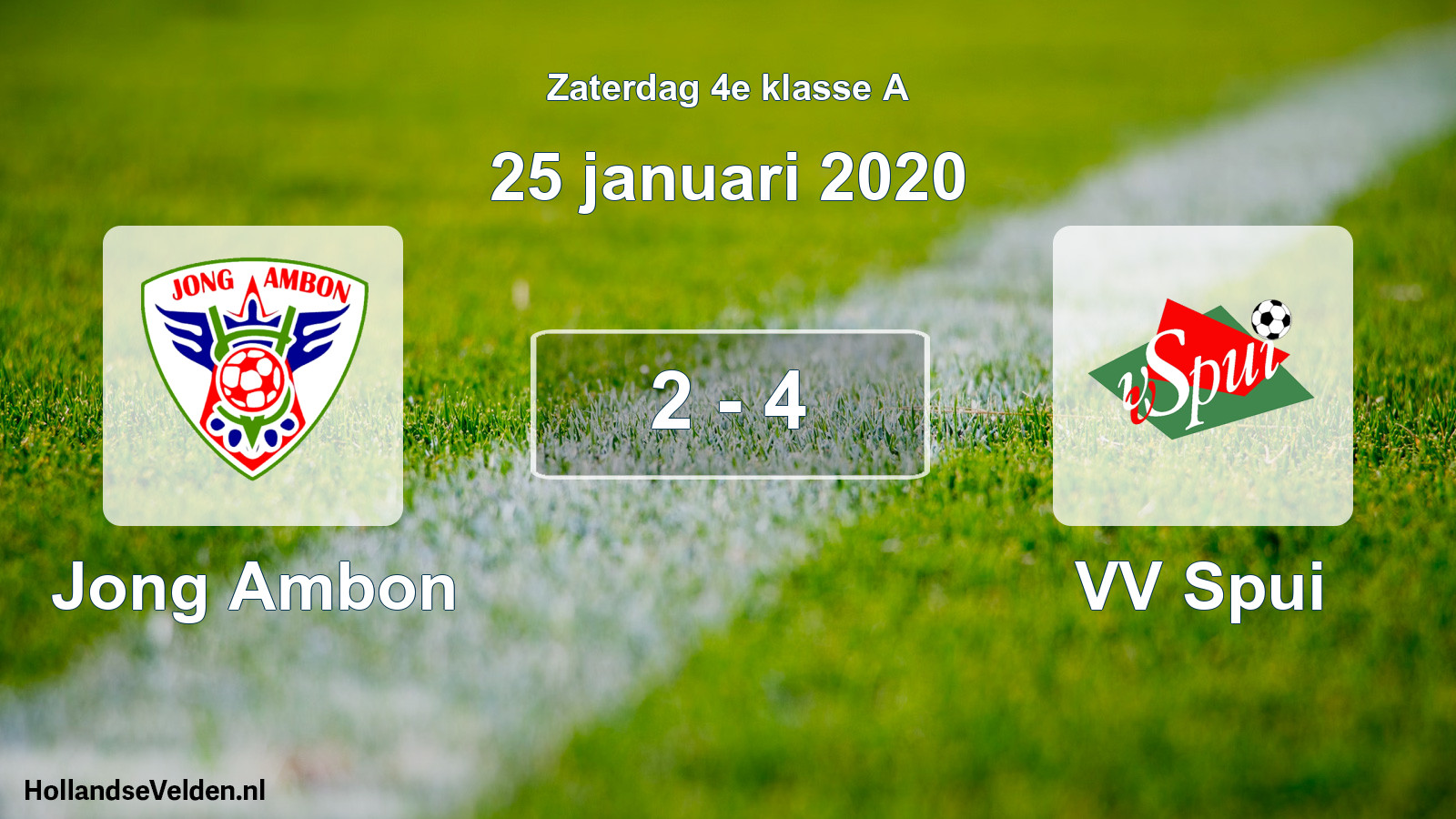 Total number of matches played: Jong Ambon - VV Spui 2 - 4 (25 January 2020)