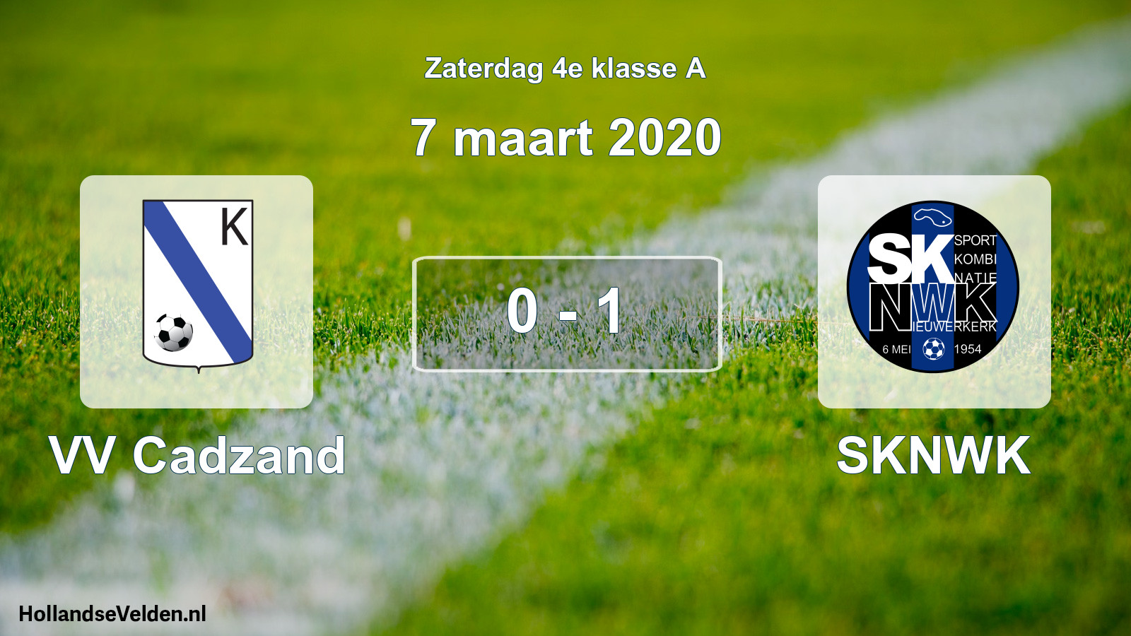 Total number of matches played: VV Cadzand - SKNWK 0 - 1 (7 March 2020)
