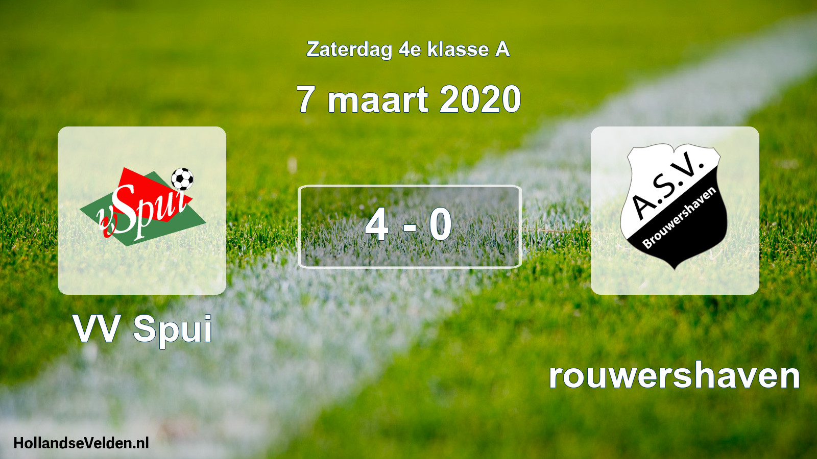 Total number of matches played: VV Spui - Brouwershaven 4 - 0 (7 March 2020)