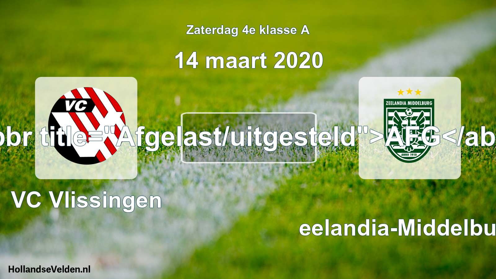 Scheduled Match: VC Vlissingen - Zeelandia-Middelburg (14 March 2020)