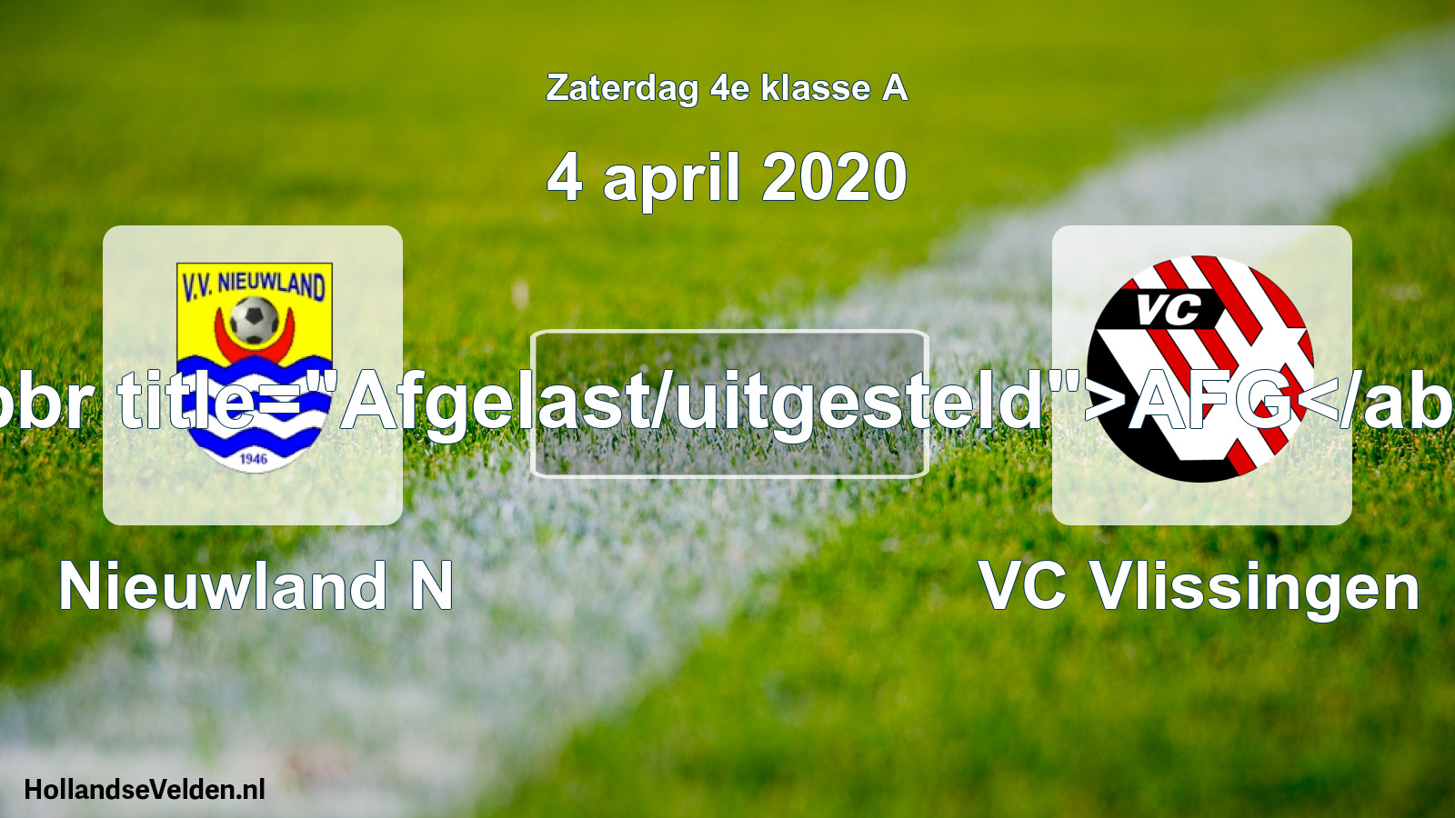Scheduled Match: Nieuwland N - VC Vlissingen (4 April 2020)
