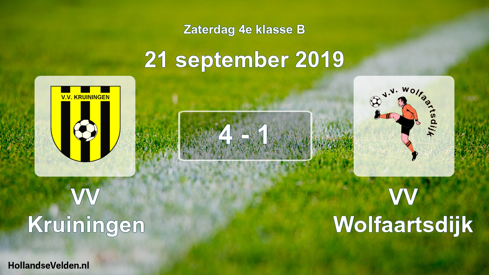 Total number of matches played: VV Kruiningen - VV Wolfaartsdijk 4 - 1 (21 September 2019)