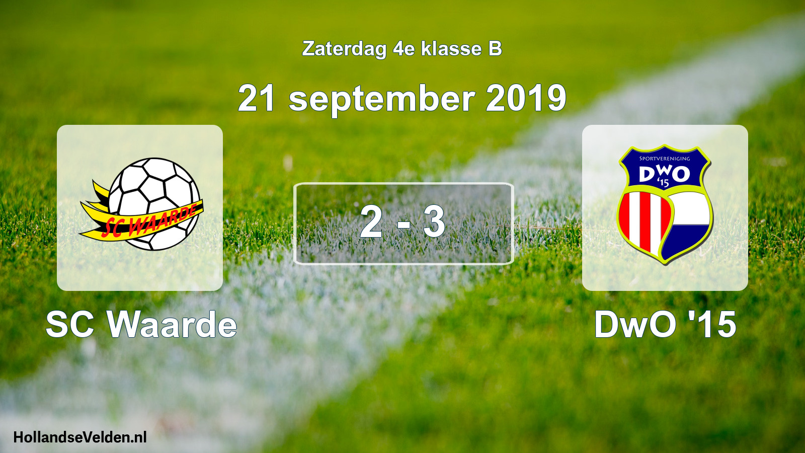 Total number of matches played: SC Waarde - DwO '15 2 - 3 (21 September 2019)