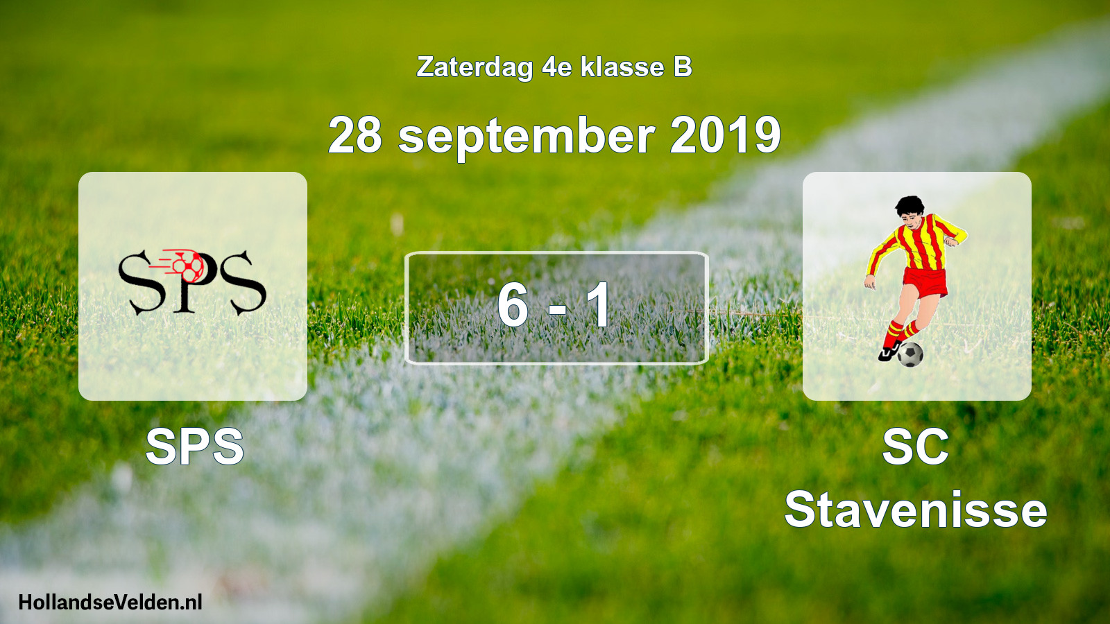 Total number of matches played: SPS - SC Stavenisse 6 - 1 (28 September 2019)