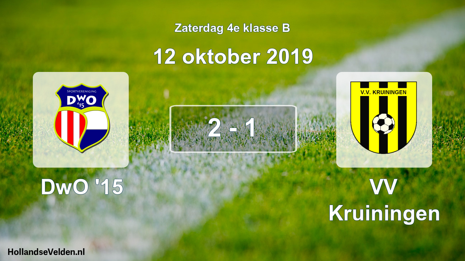 Total number of matches played: DwO '15 - VV Kruiningen 2 - 1 (12 October 2019)
