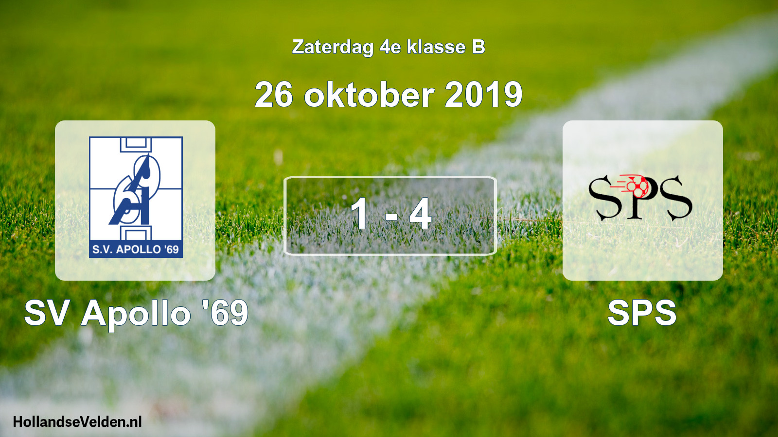 Total number of matches played: SV Apollo '69 - SPS 1 - 4 (26 October 2019)