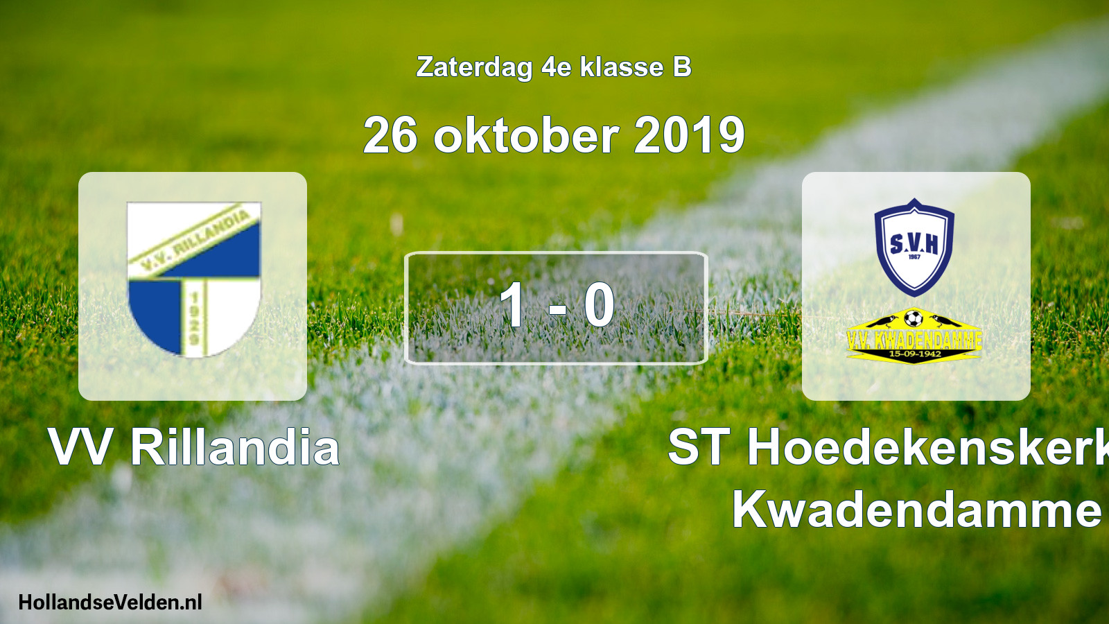 Total number of matches played: VV Rillandia - ST Hoedekenskerke/ Kwadendamme 1 - 0 (26 October 2019)