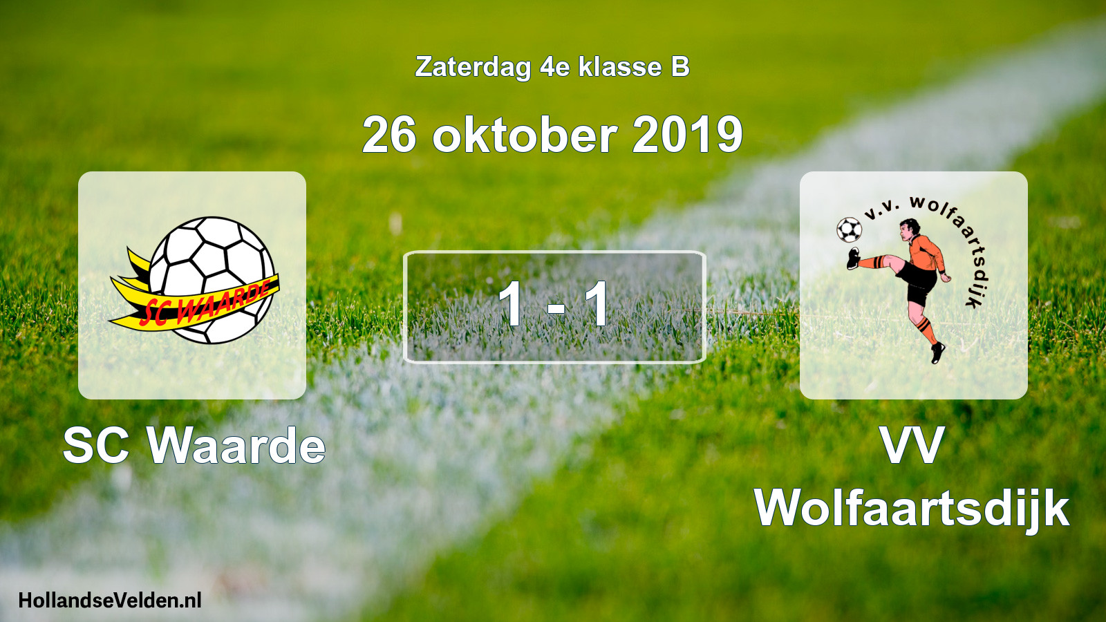 Total number of matches played: SC Waarde - VV Wolfaartsdijk 1 - 1 (26 October 2019)