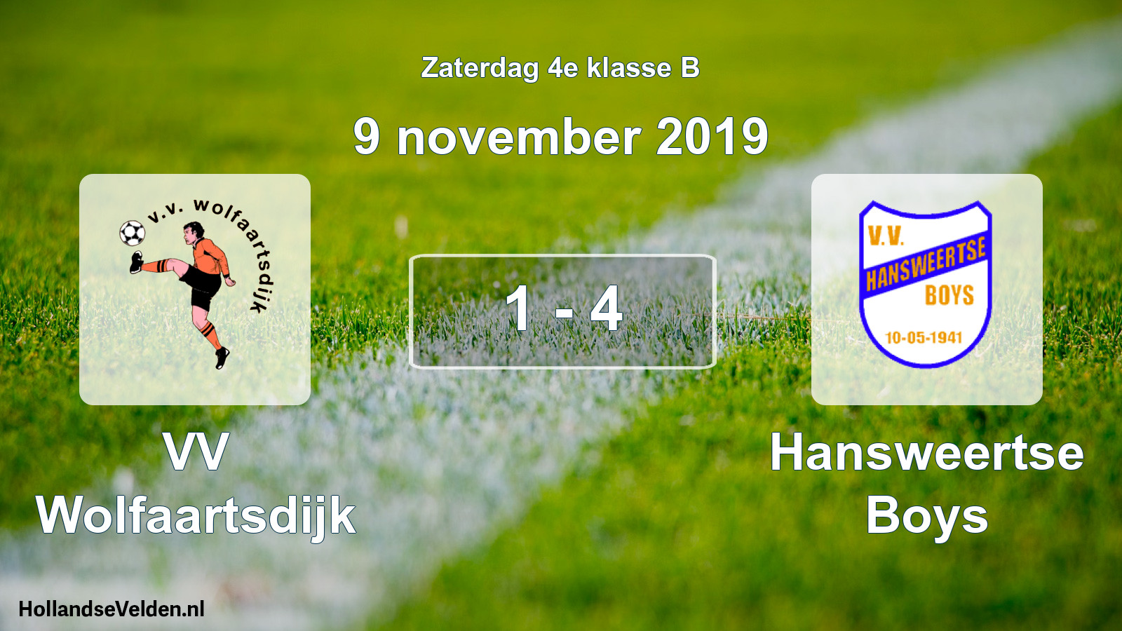 Total number of matches played: VV Wolfaartsdijk - Hansweertse Boys 1 - 4 (9 November 2019)