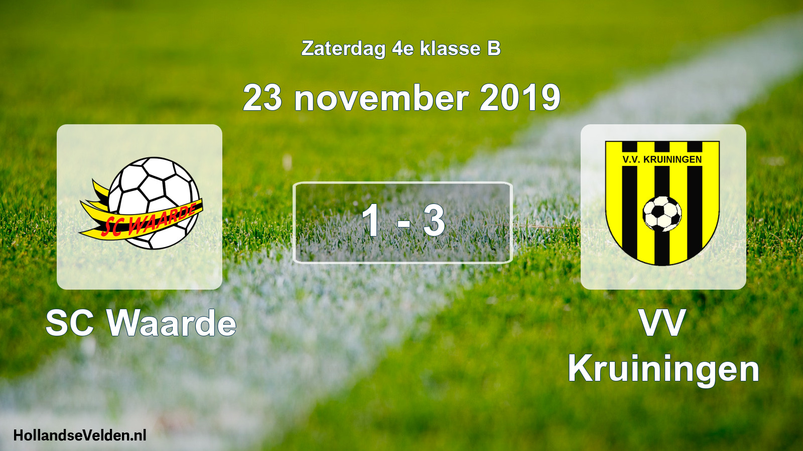 Total number of matches played: SC Waarde - VV Kruiningen 1 - 3 (23 November 2019)
