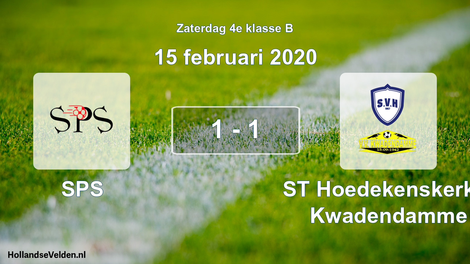 Total number of matches played: SPS - ST Hoedekenskerke/ Kwadendamme 1 - 1 (15 February 2020)