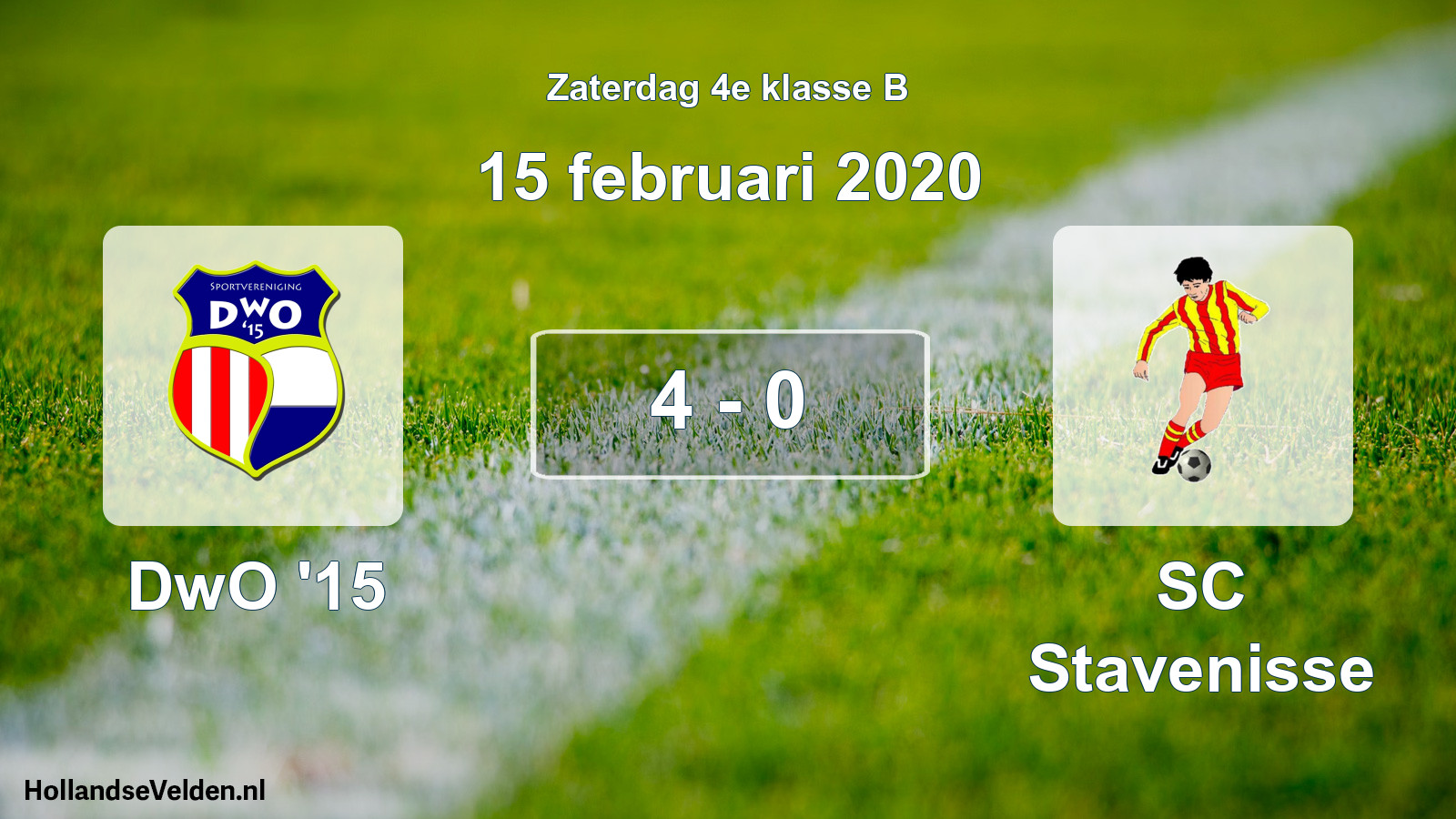 Total number of matches played: DwO '15 - SC Stavenisse 4 - 0 (15 February 2020)