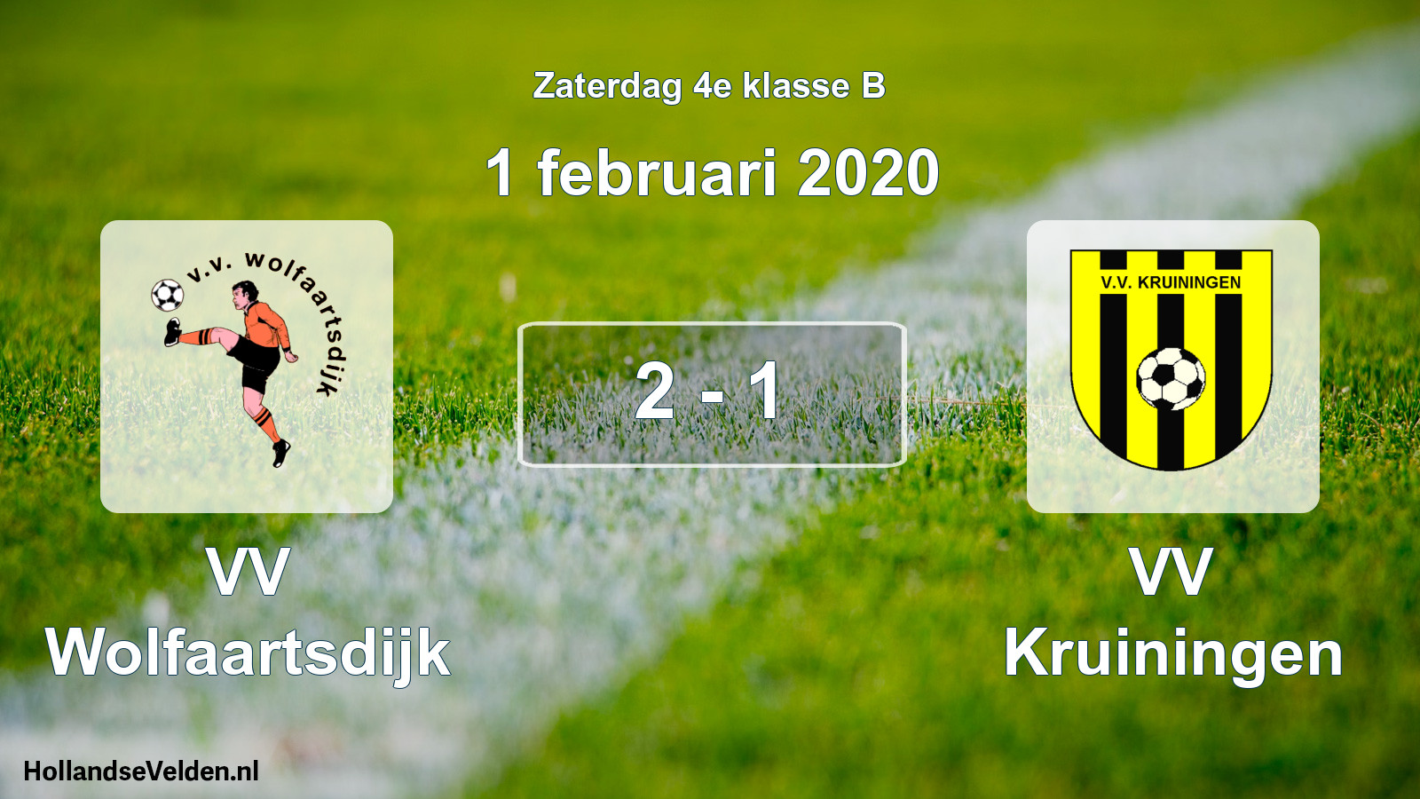 Total number of matches played: VV Wolfaartsdijk - VV Kruiningen 2 - 1 (1 February 2020)
